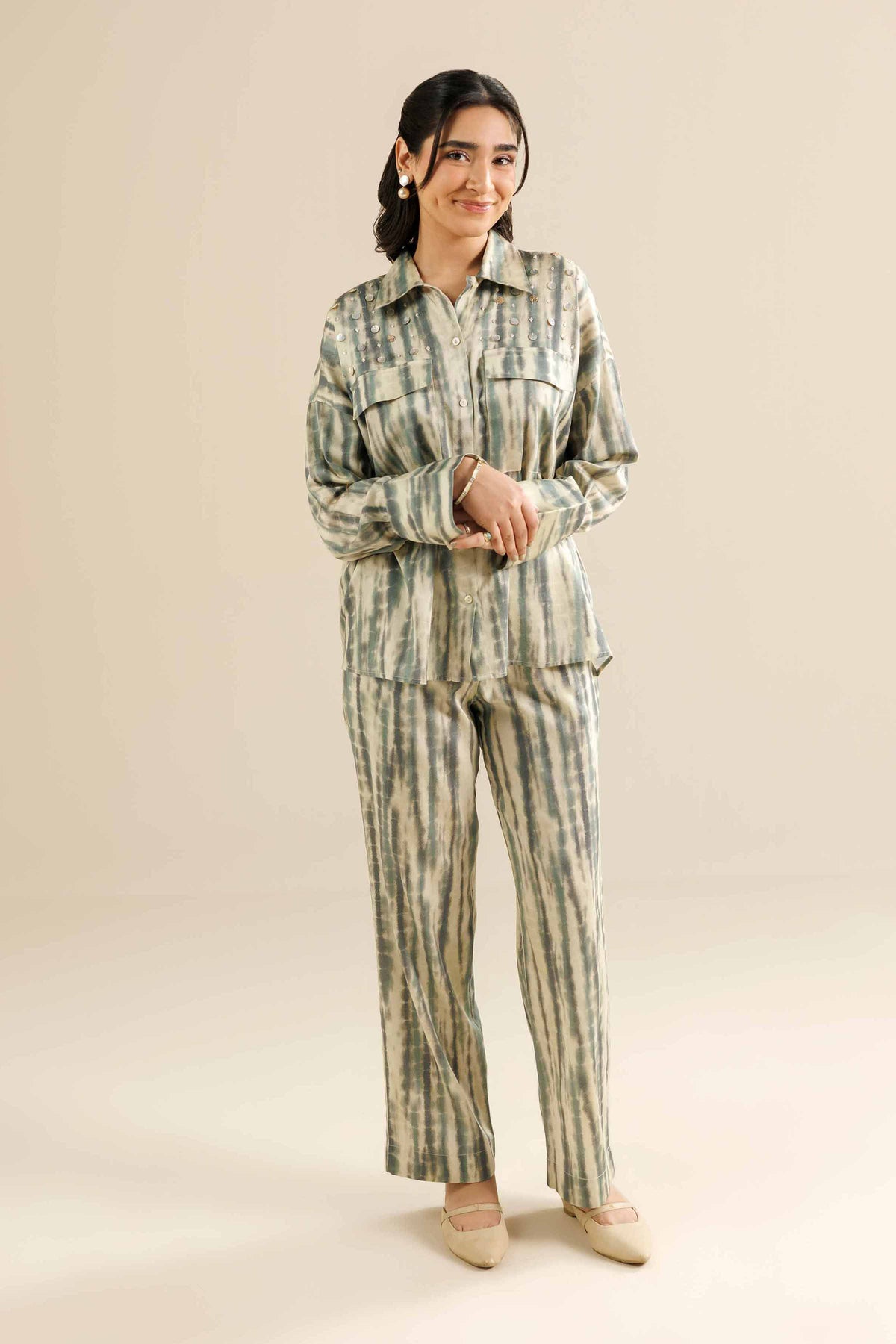 Green 2-Piece Printed Suit ready-to-wear