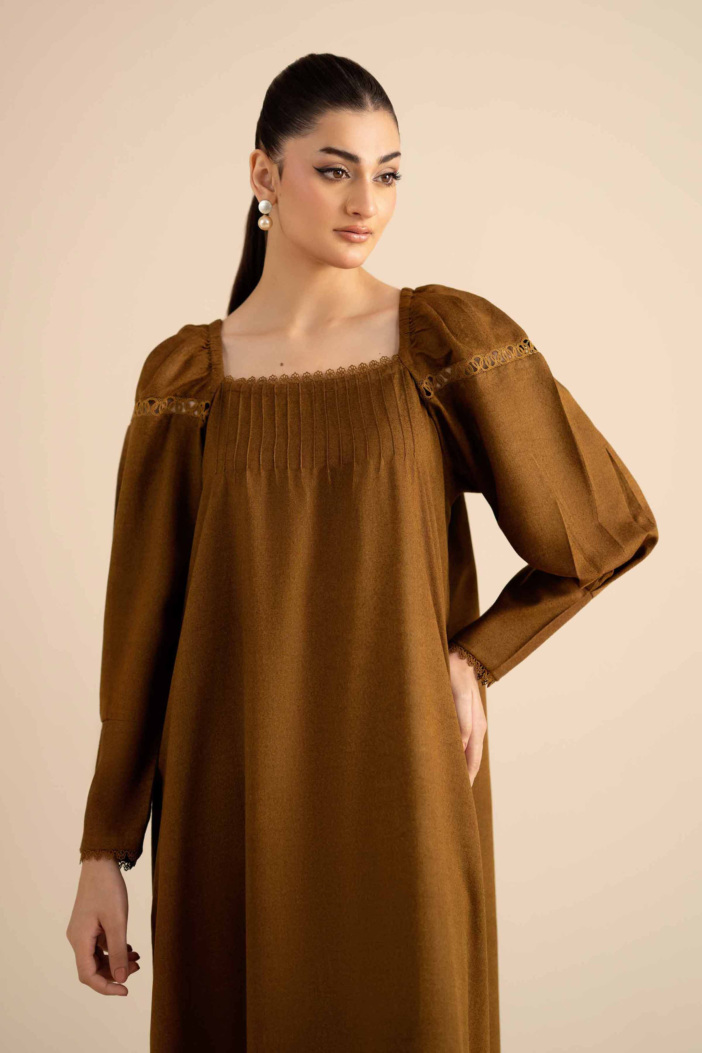 NishatUAE -  Green Solids Karandi Ready to wear Dress