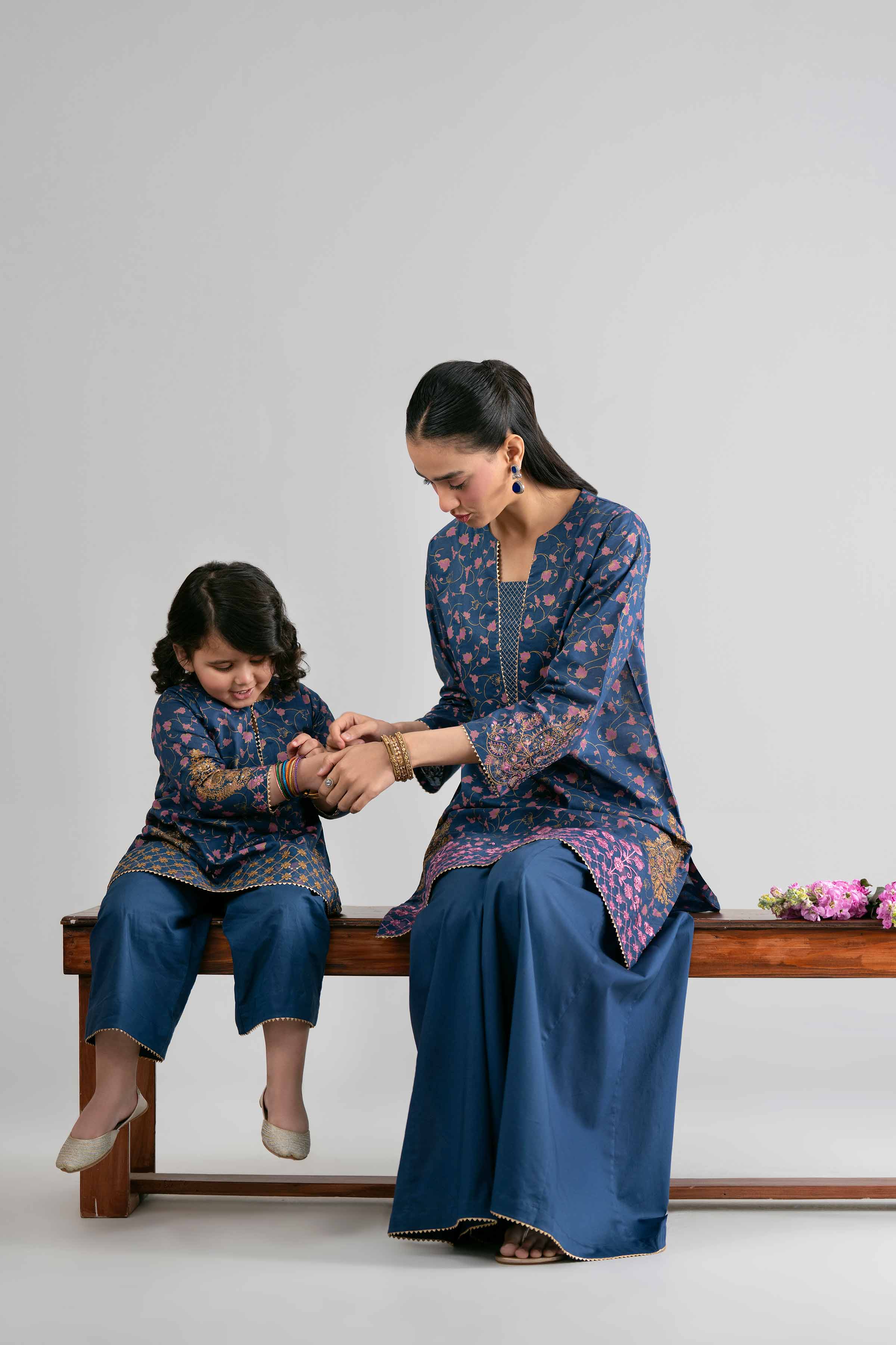 2 Piece - Printed Embroidered Suit - PMD26-04 M