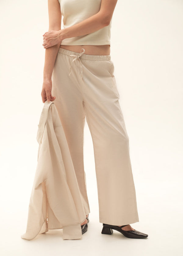 Wide Leg Linen Blend Trousers - KOA