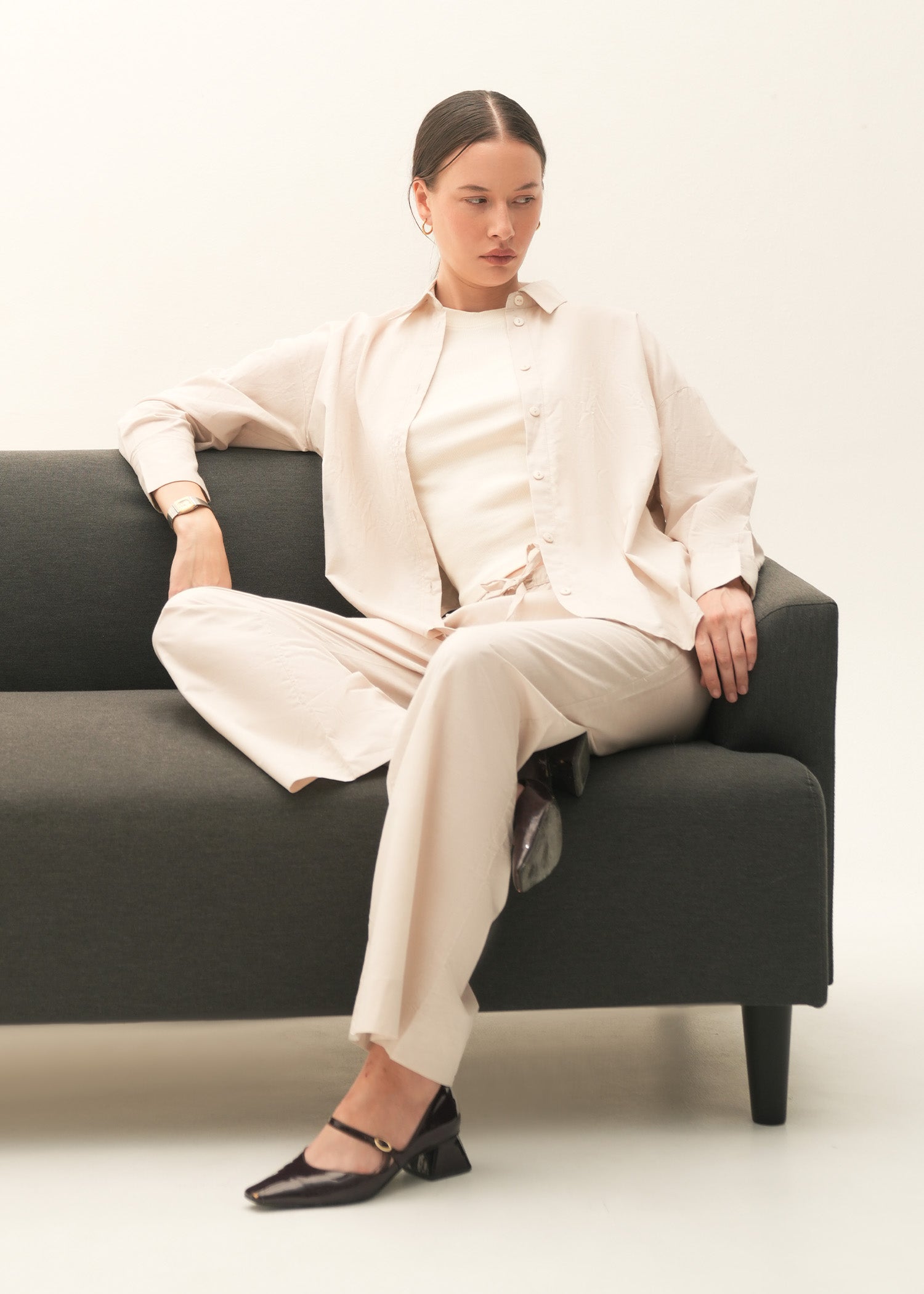 Wide Leg Linen Blend Trousers - KOA