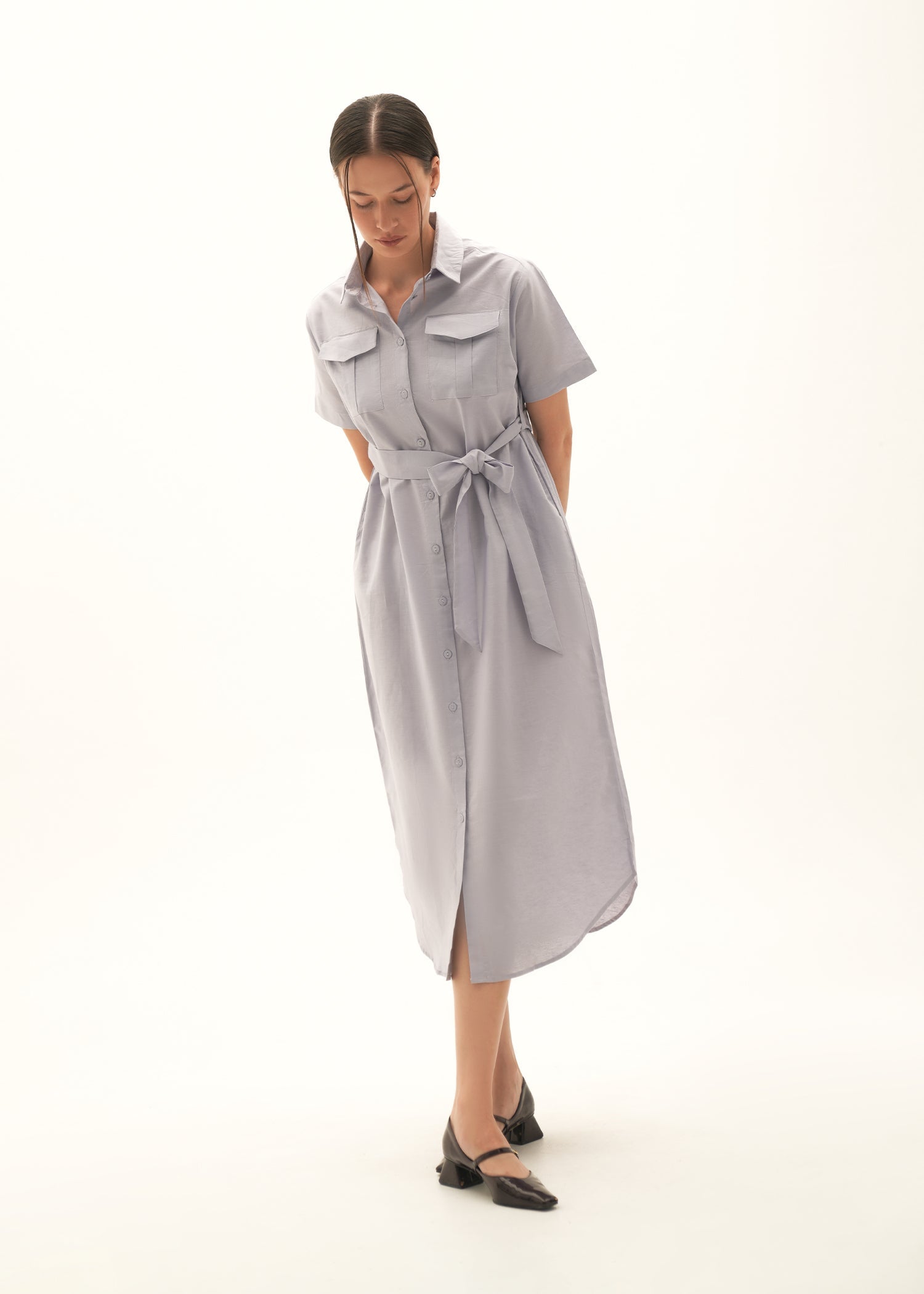 Button Down Linen Blend Dress - KOA