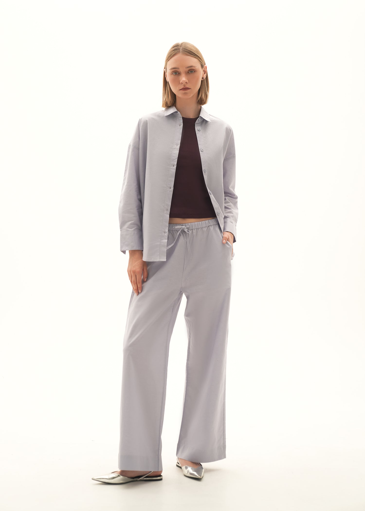 Oversized Button Down Linen Blend Shirt - KOA