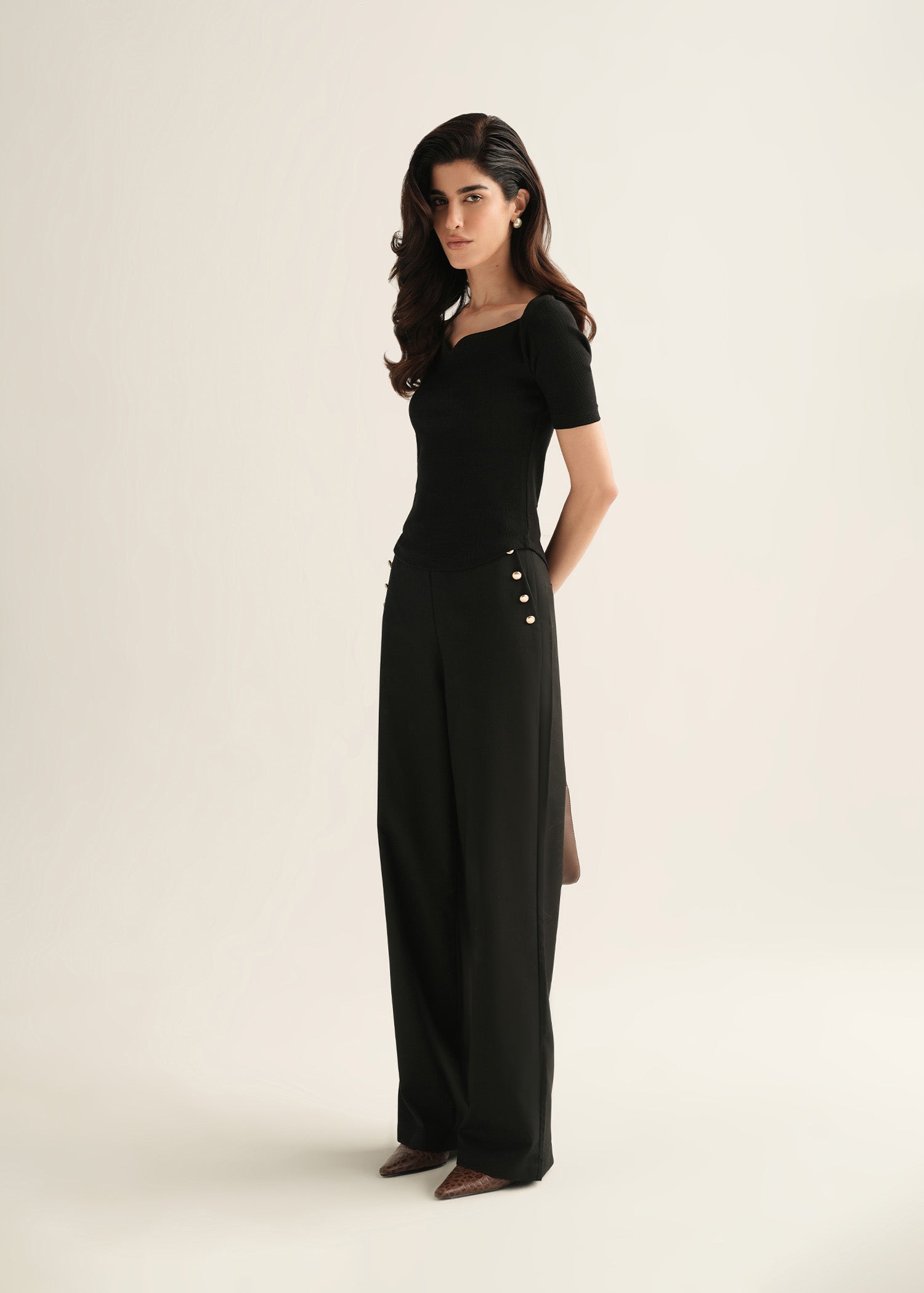 Tailored Pants With Metal Buttons - KOA