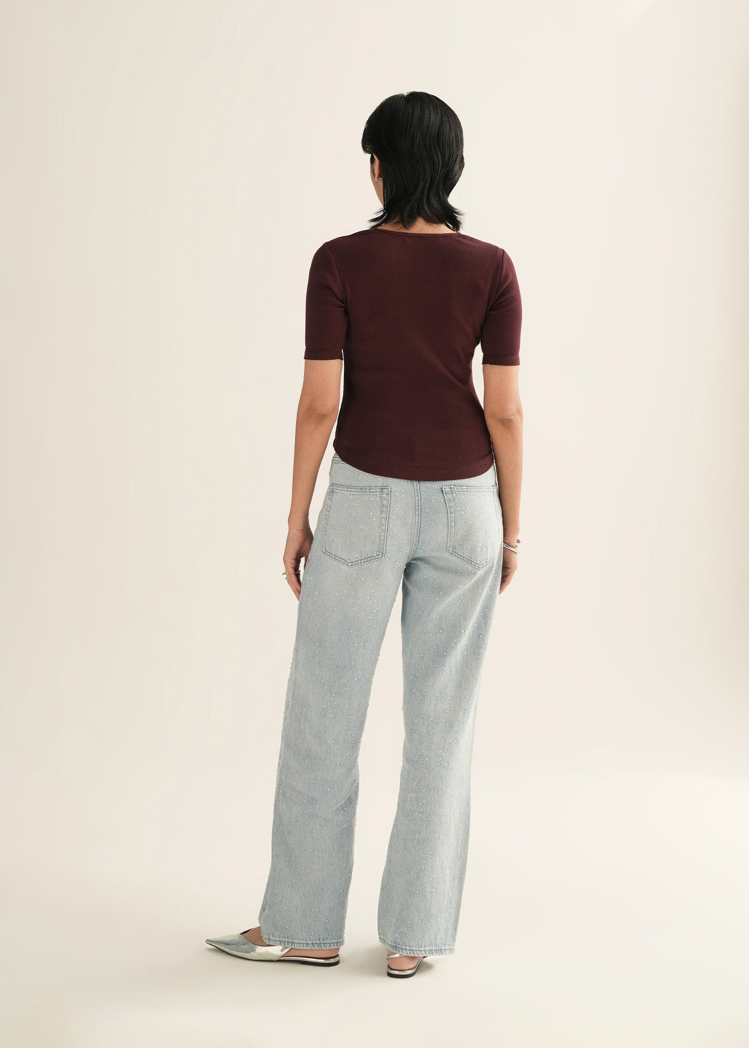 Ribbed Sweetheart Neckline Top - KOA