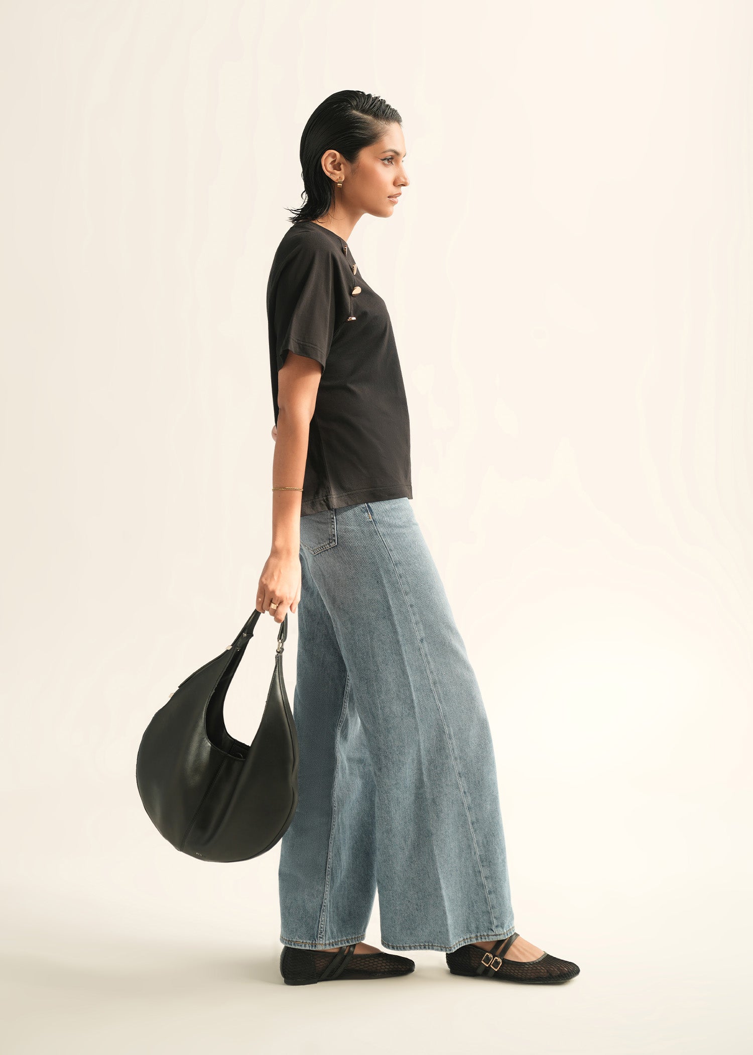 T Shirt With Button Detail - KOA