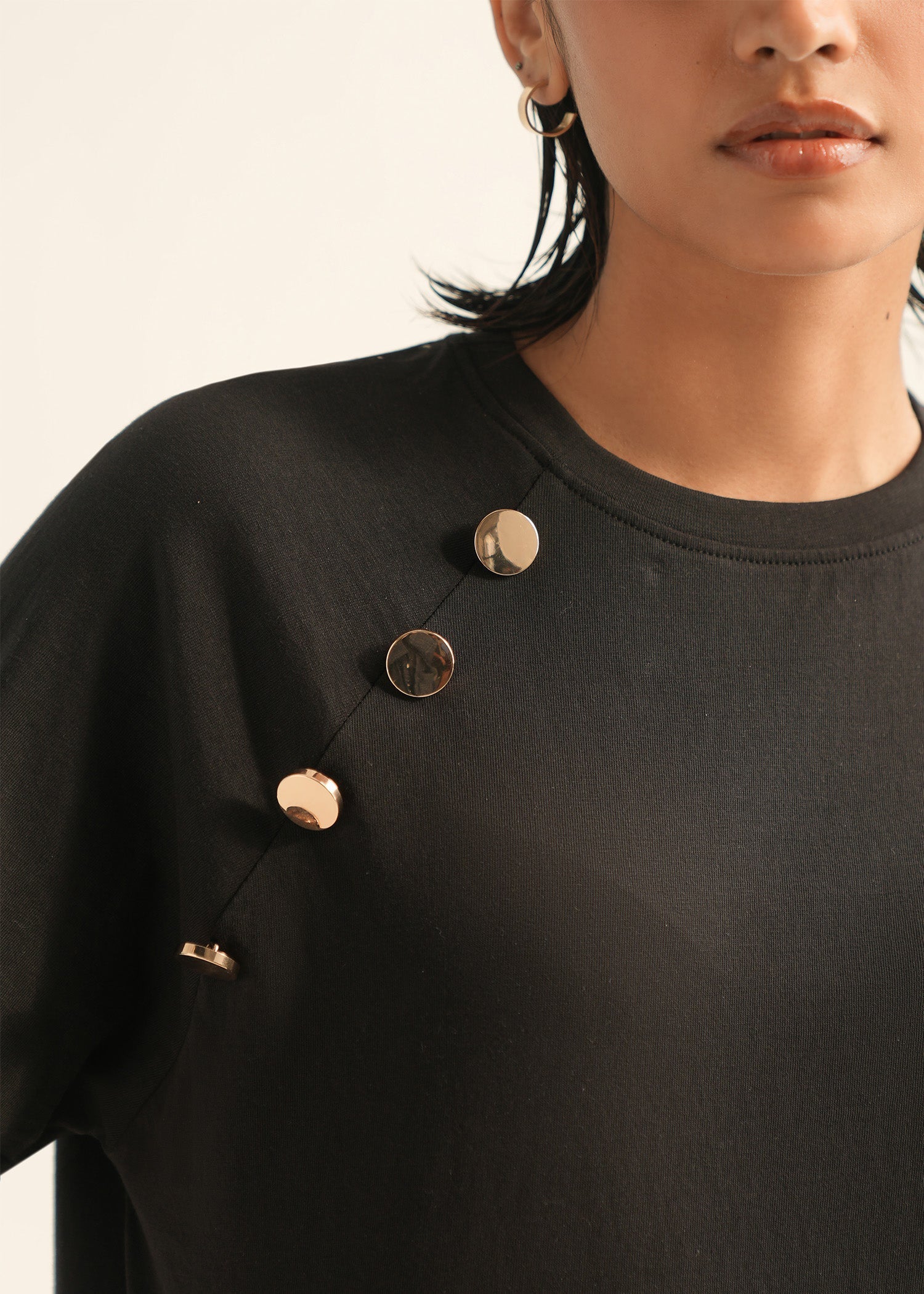 T Shirt With Button Detail - KOA