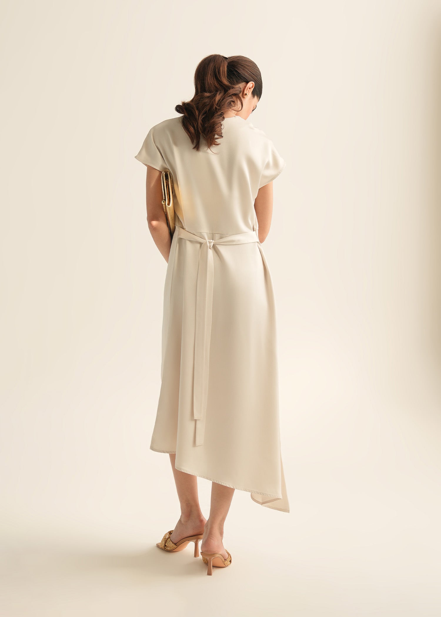 Asymmetrical Satin Dress - KOA