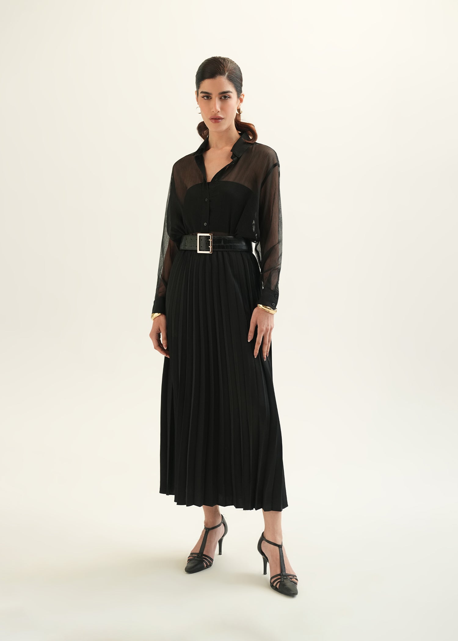 Satin Pleated Skirt - KOA