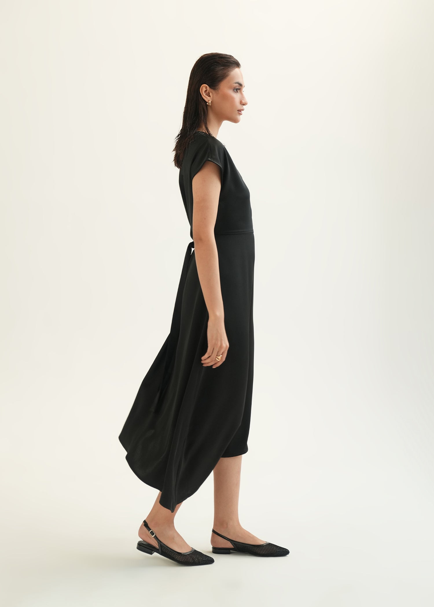 Asymmetrical Satin Dress - KOA