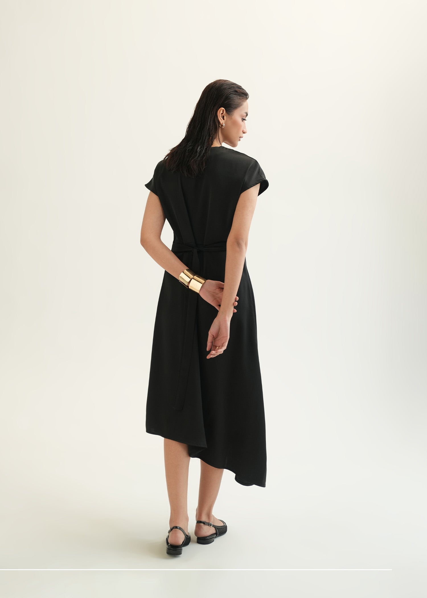 Asymmetrical Satin Dress - KOA