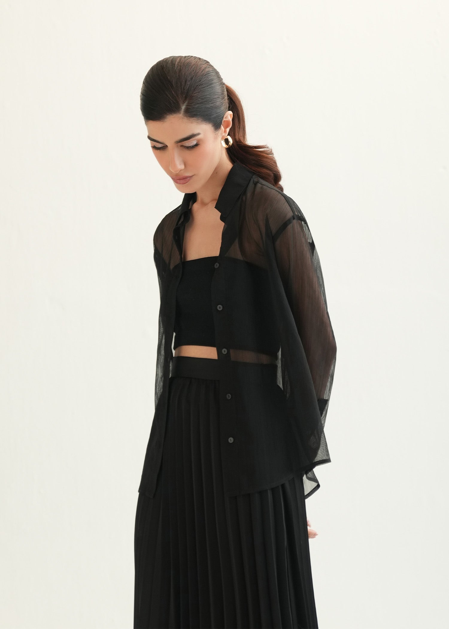 Sheer Button Down Shirt - KOA