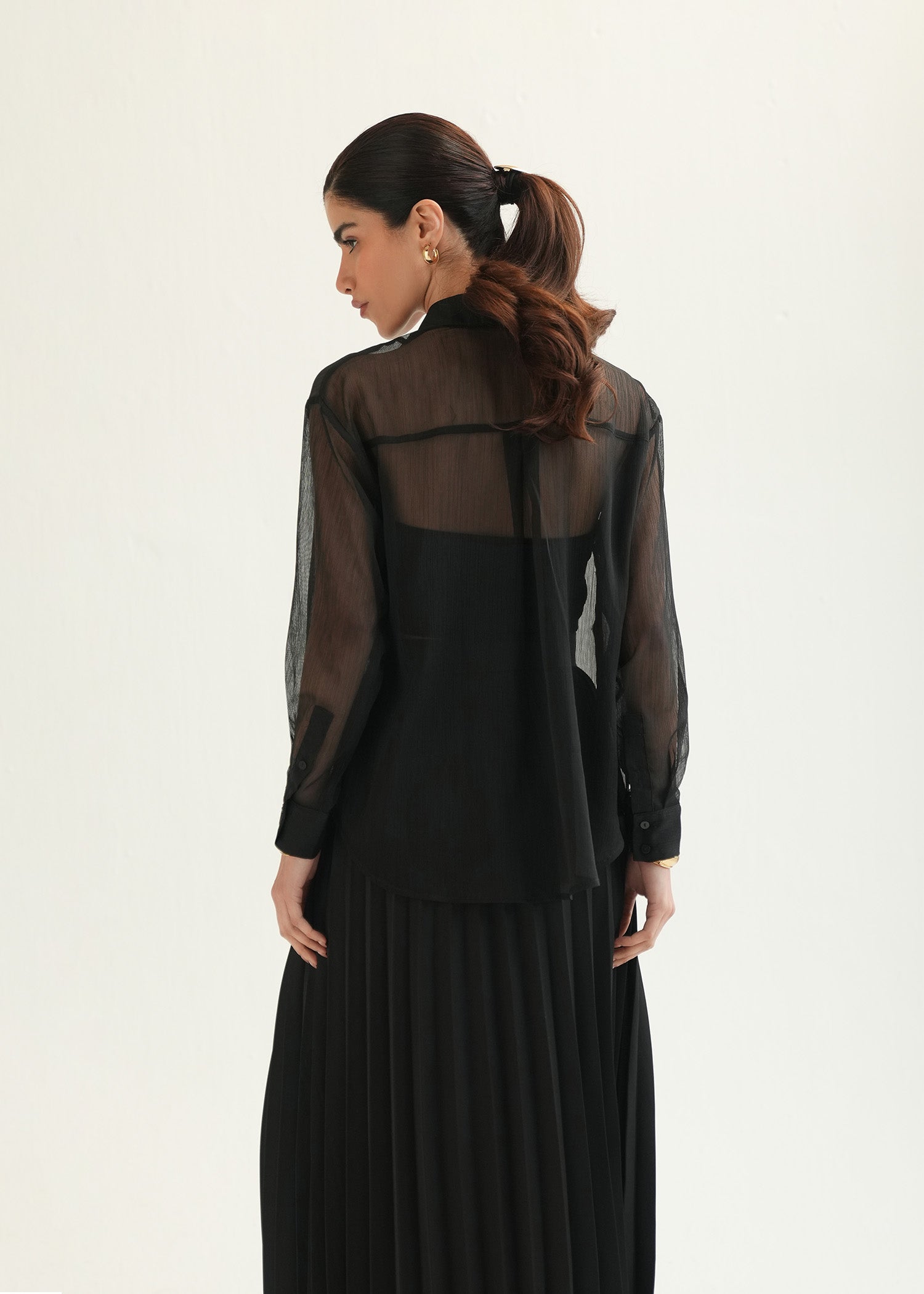 Sheer Button Down Shirt - KOA