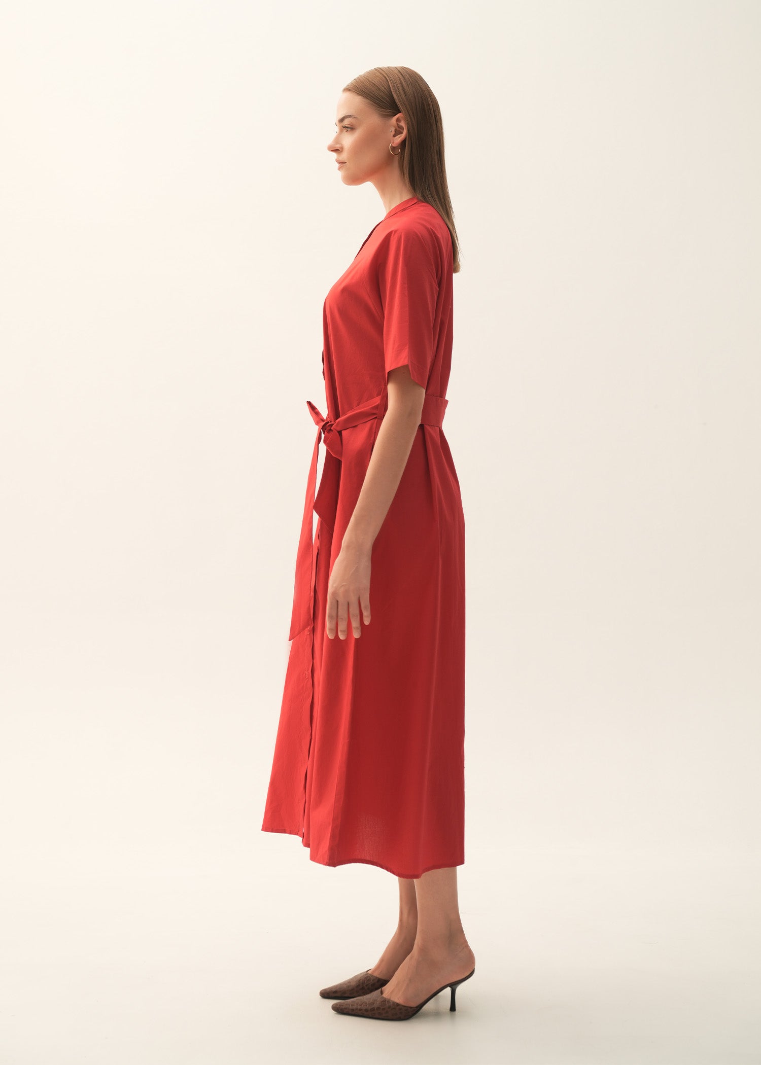 Flared Cotton Dress With Raglan Sleeves - KOA Flared Cotton Dress With Raglan Sleeves - KOA