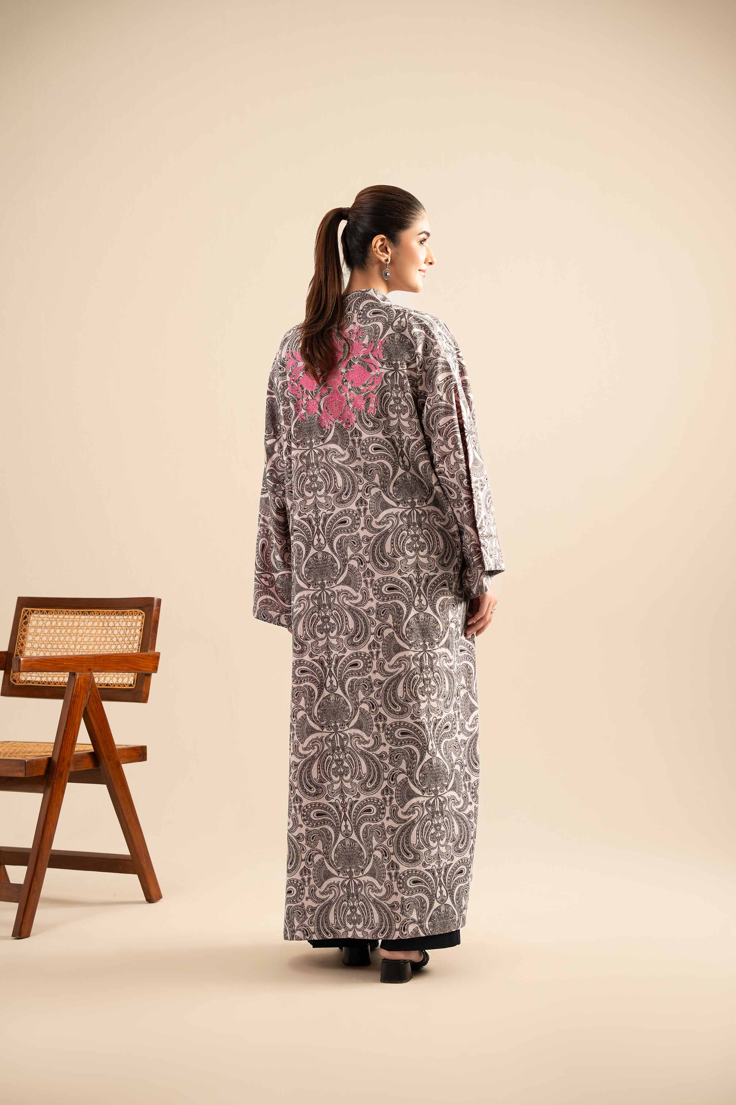 Printed Embroidered Gown - FE25-105