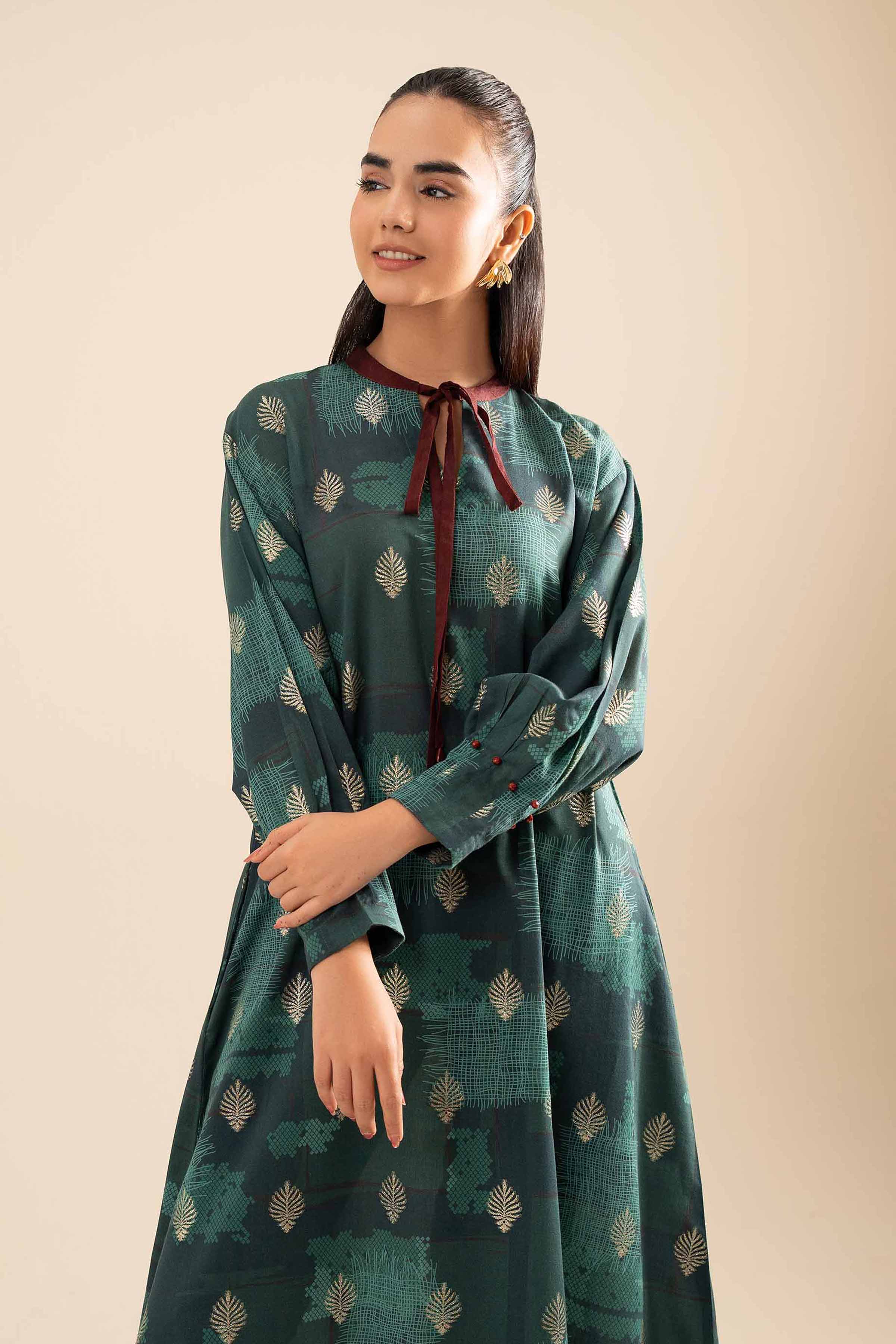 Printed Embroidered Dress - FE25-113