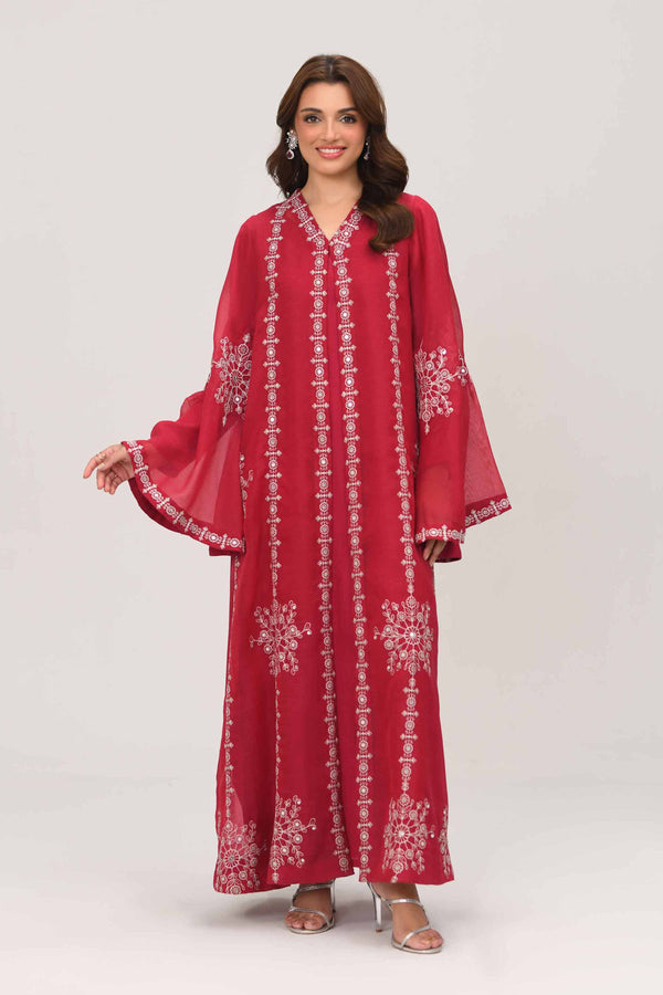 NISHATUAE - Pink Embroidered Polyester 2-piece Ready to wear Dress