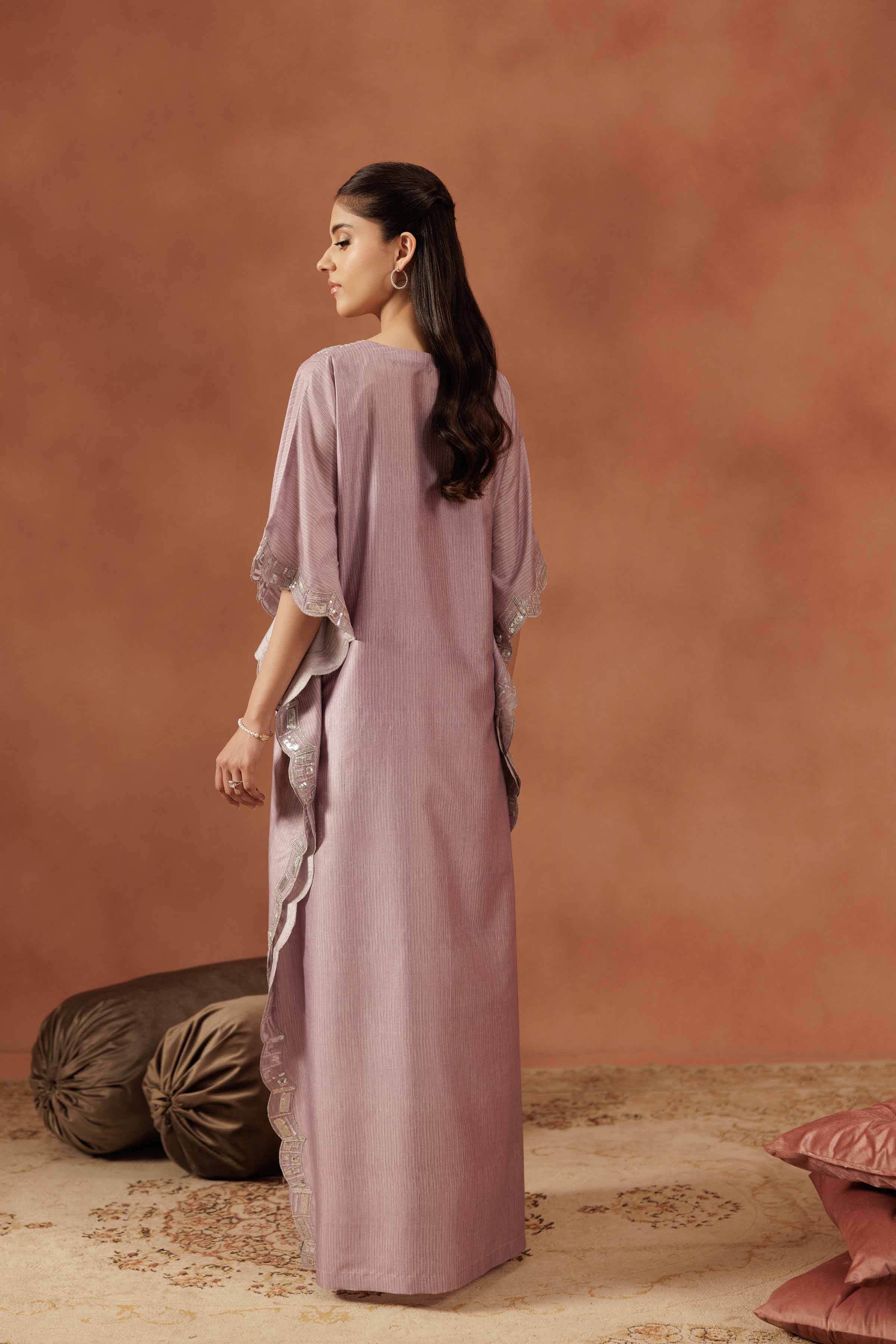 NISHATUAE - Purple Embroidered Silk 2-piece Ready to wear Dress