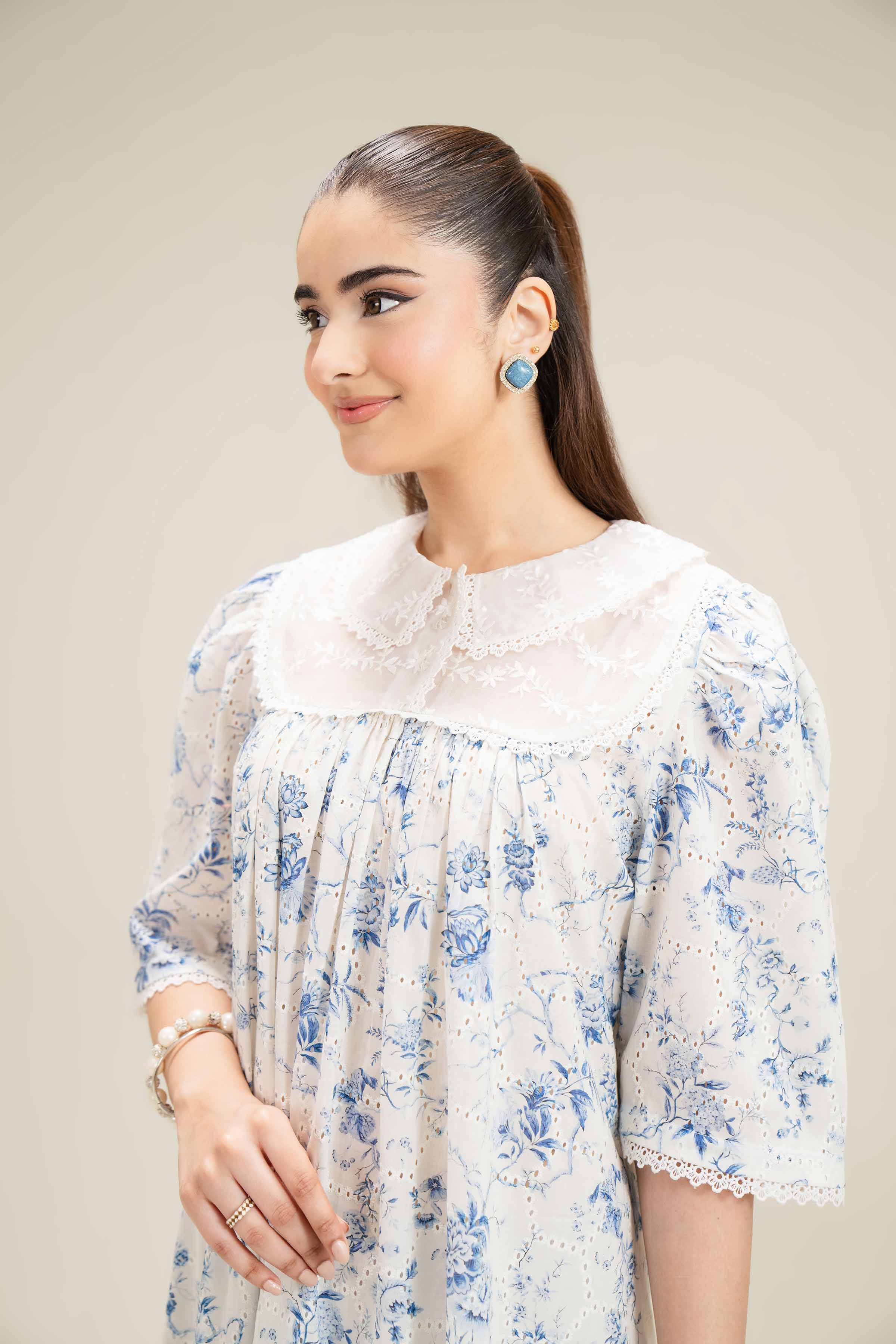 Printed Embroidered Dress - FE25-86