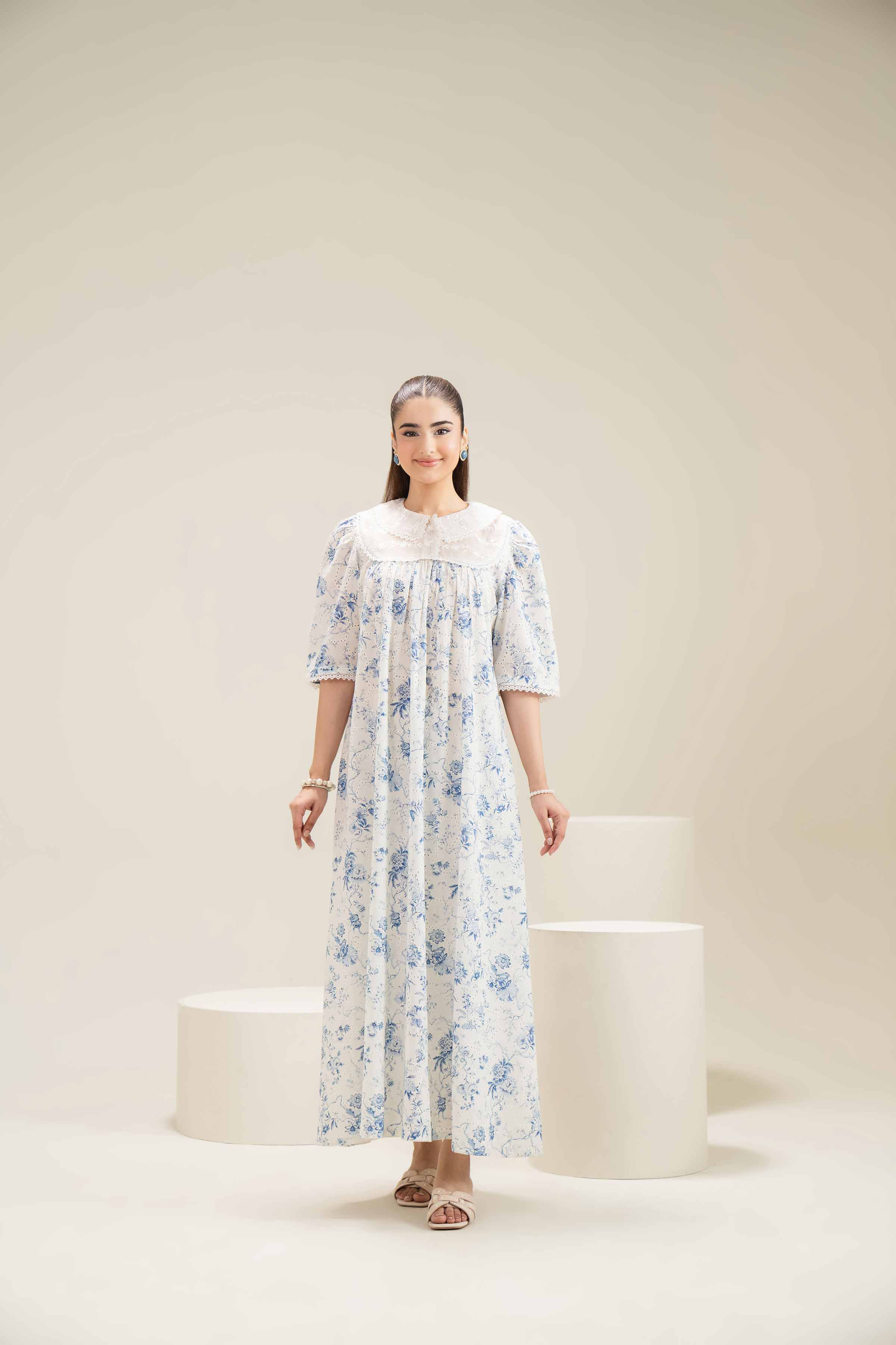 Printed Embroidered Dress - FE25-86