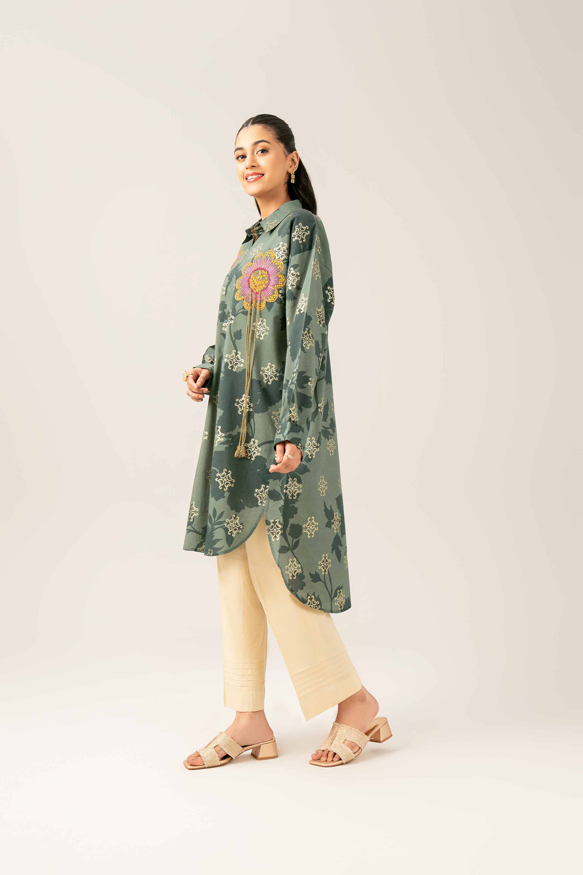 Printed Embroidered Tunic - FE25-88