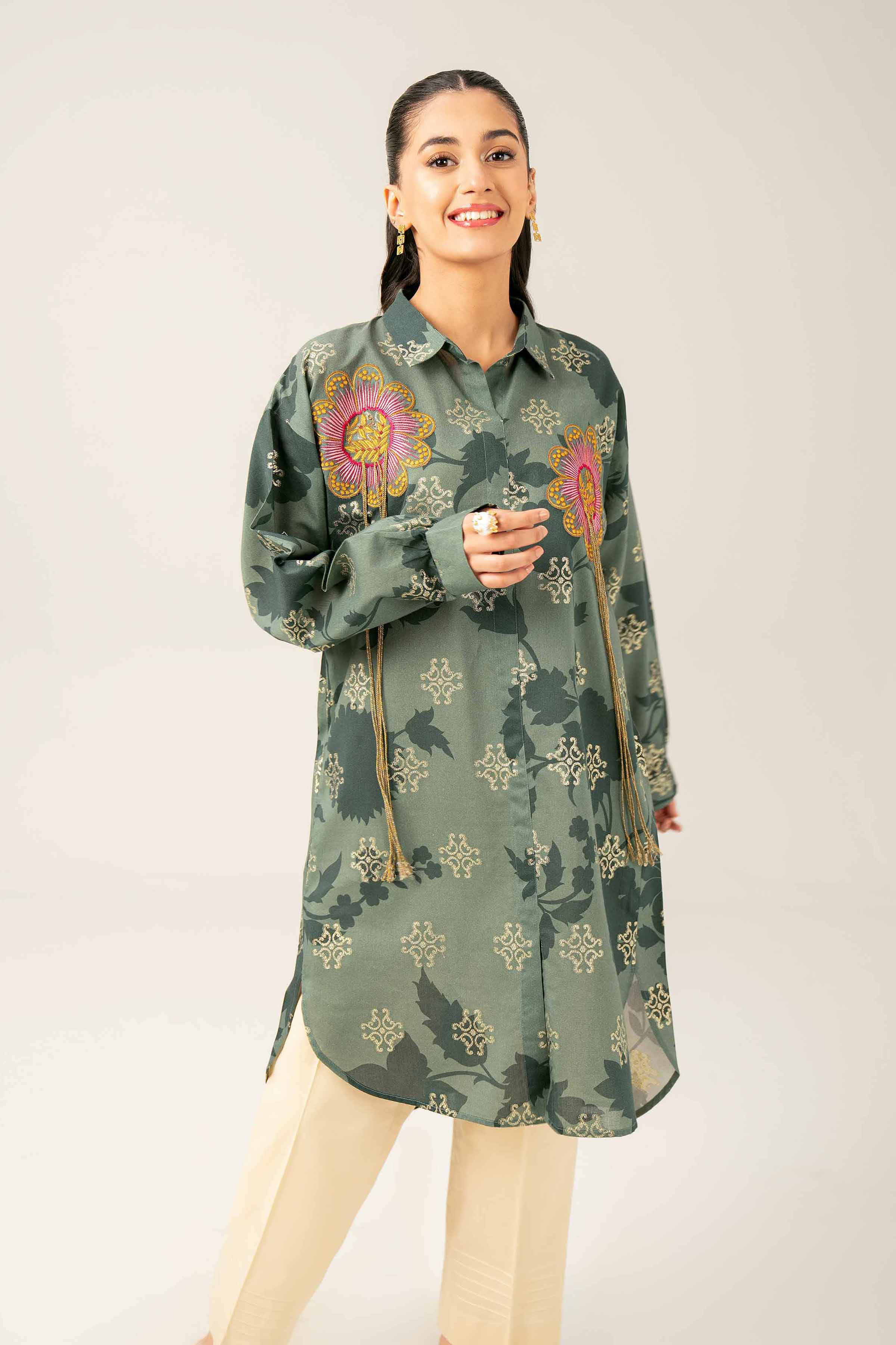 Printed Embroidered Tunic - FE25-88