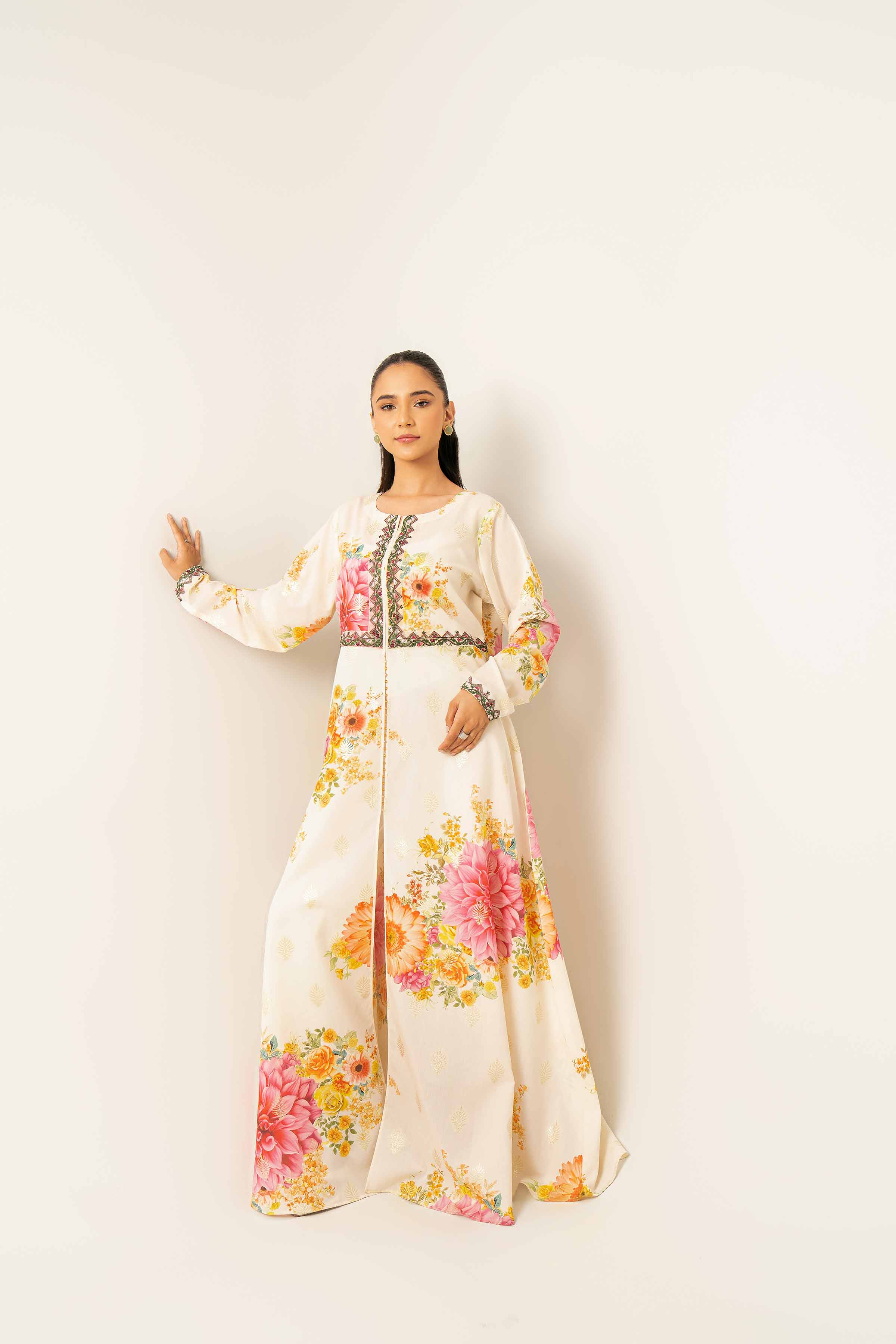 Printed Embroidered Dress - FE25-95