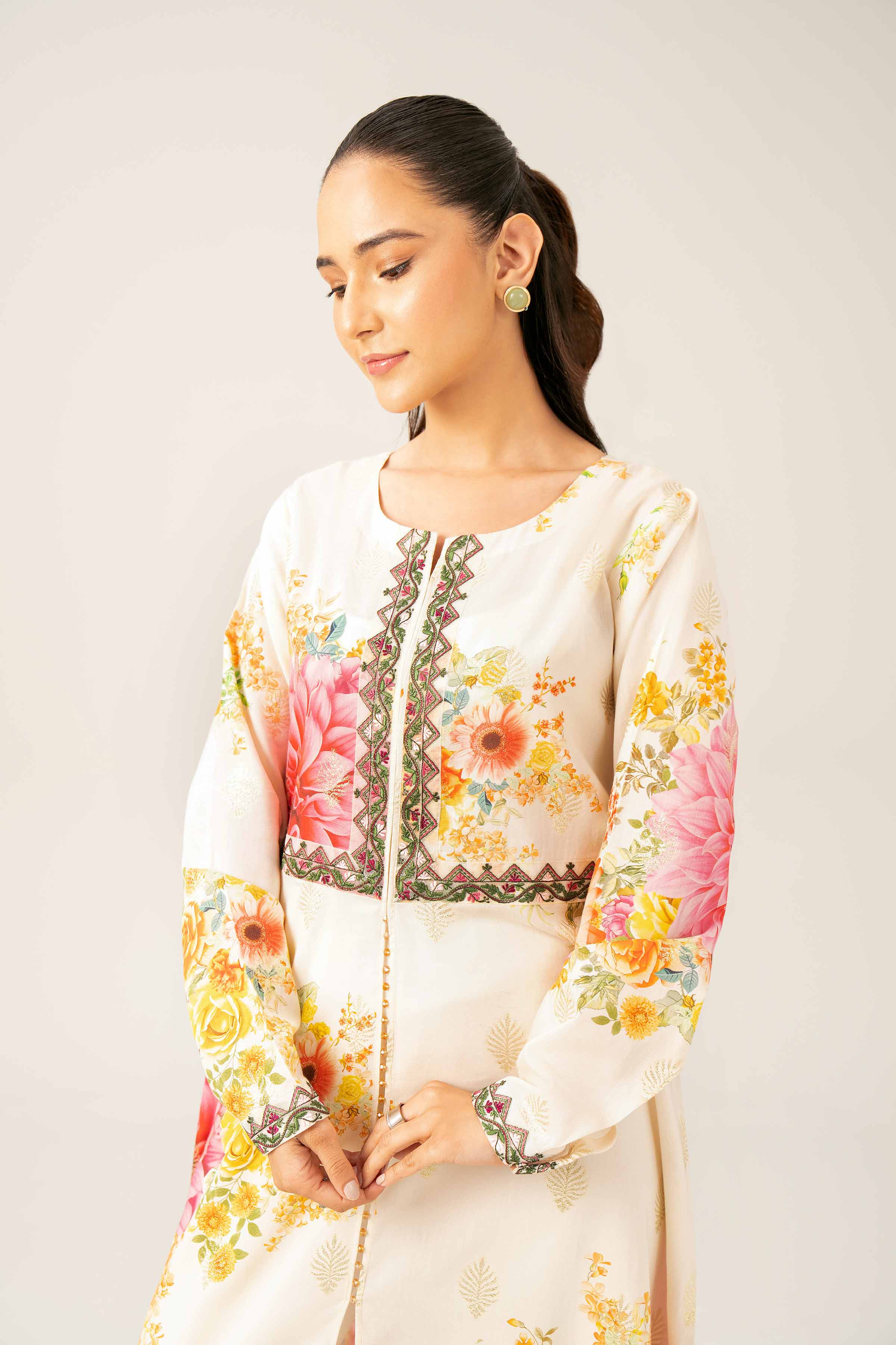 Printed Embroidered Dress - FE25-95