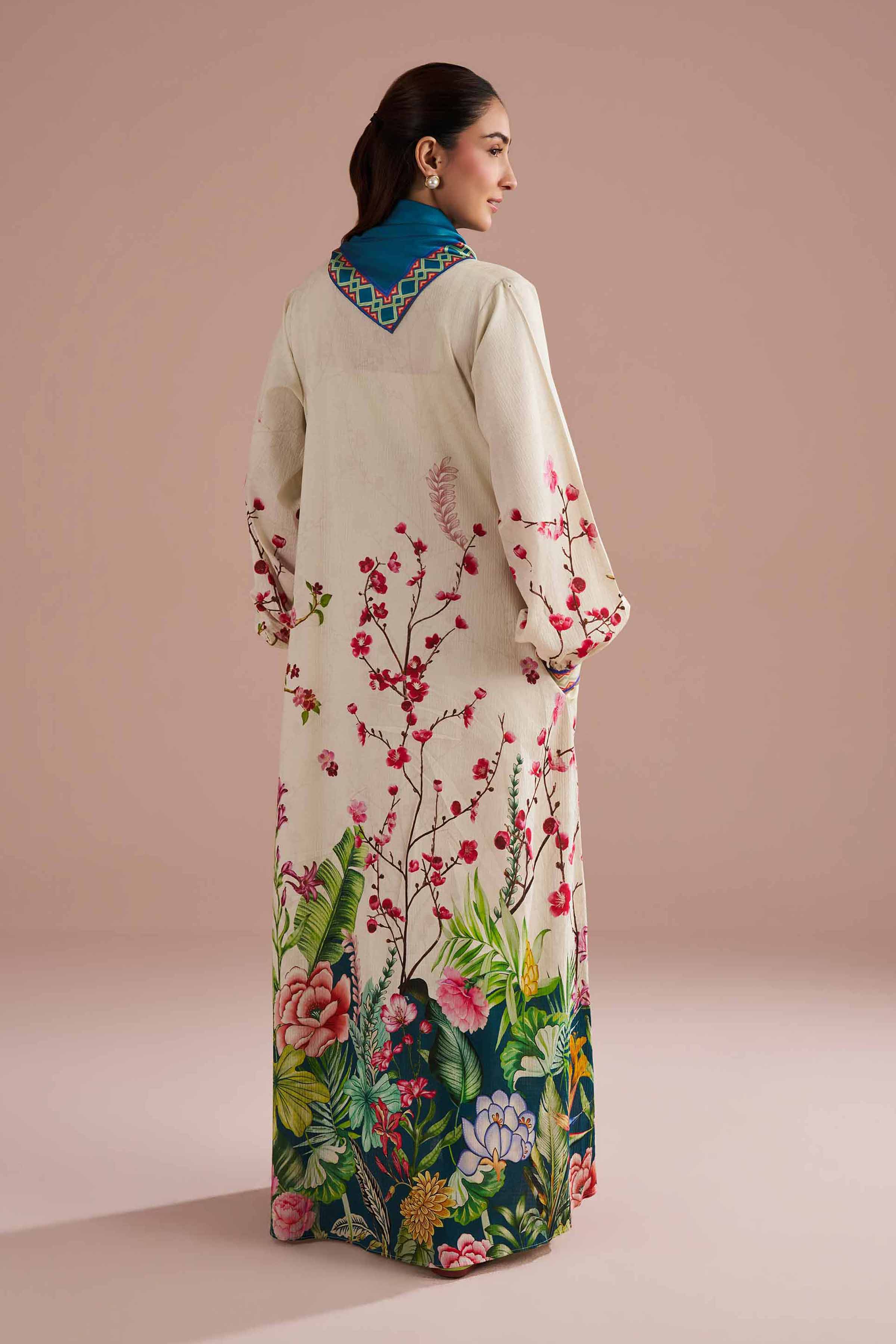 2 Piece - Printed Suit - FE26-25 Off White Seer Sucker 2PC Printed READY TO WEAR