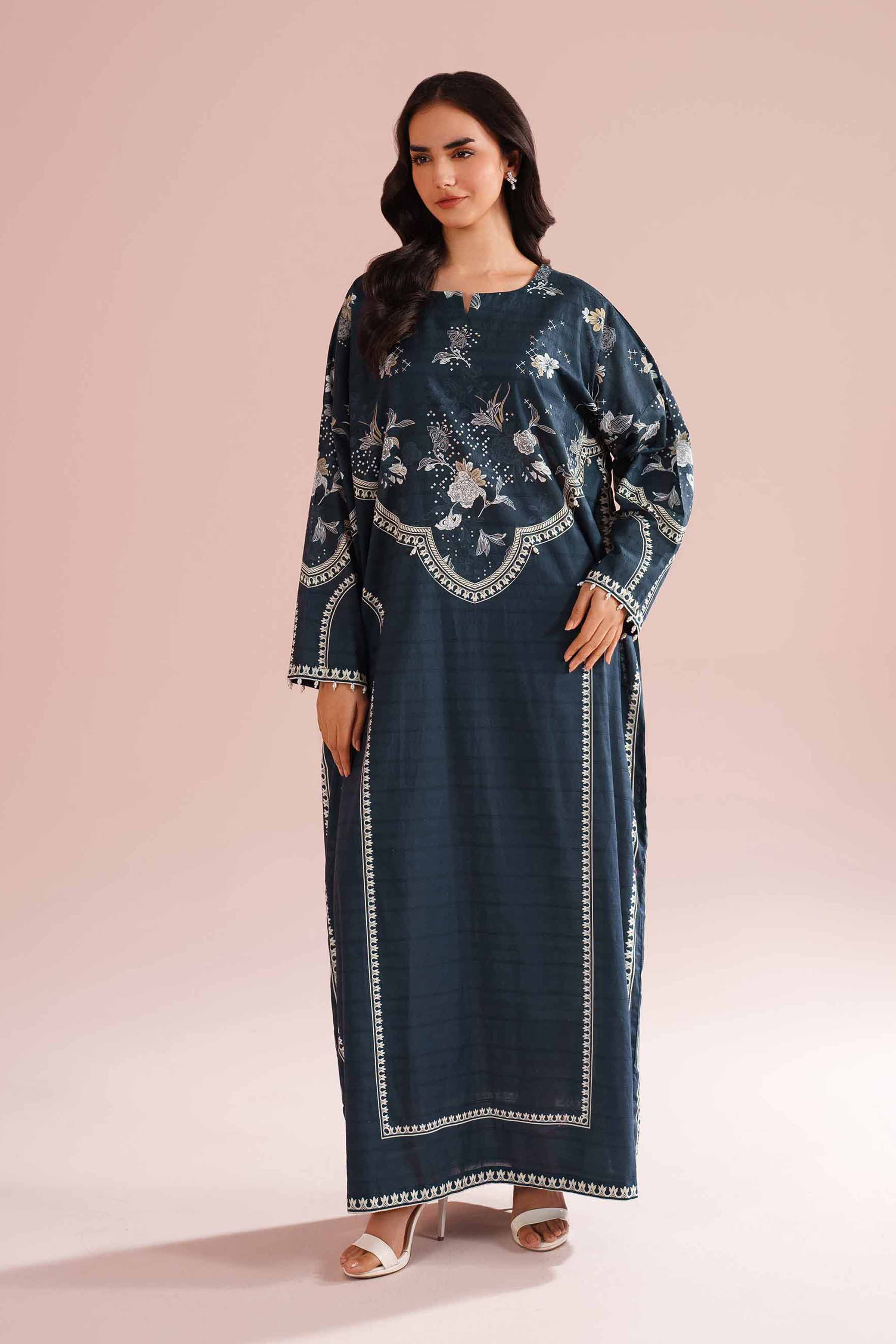 Printed Shirt - FE26-28 NishatUAE Blue Lawn 1PC Printed Ready To Wear