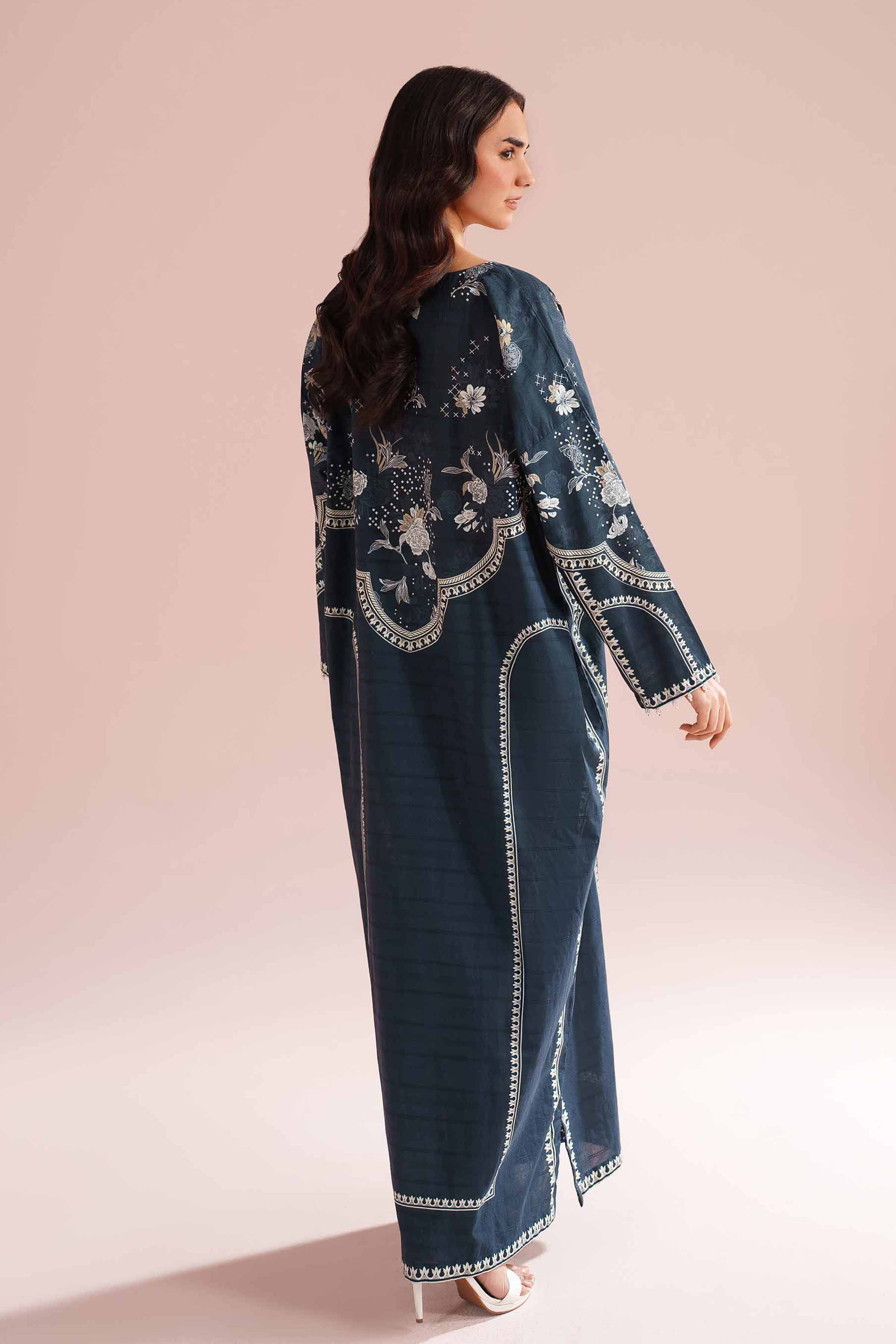 Printed Shirt - FE26-28 NishatUAE Blue Lawn 1PC Printed Ready To Wear