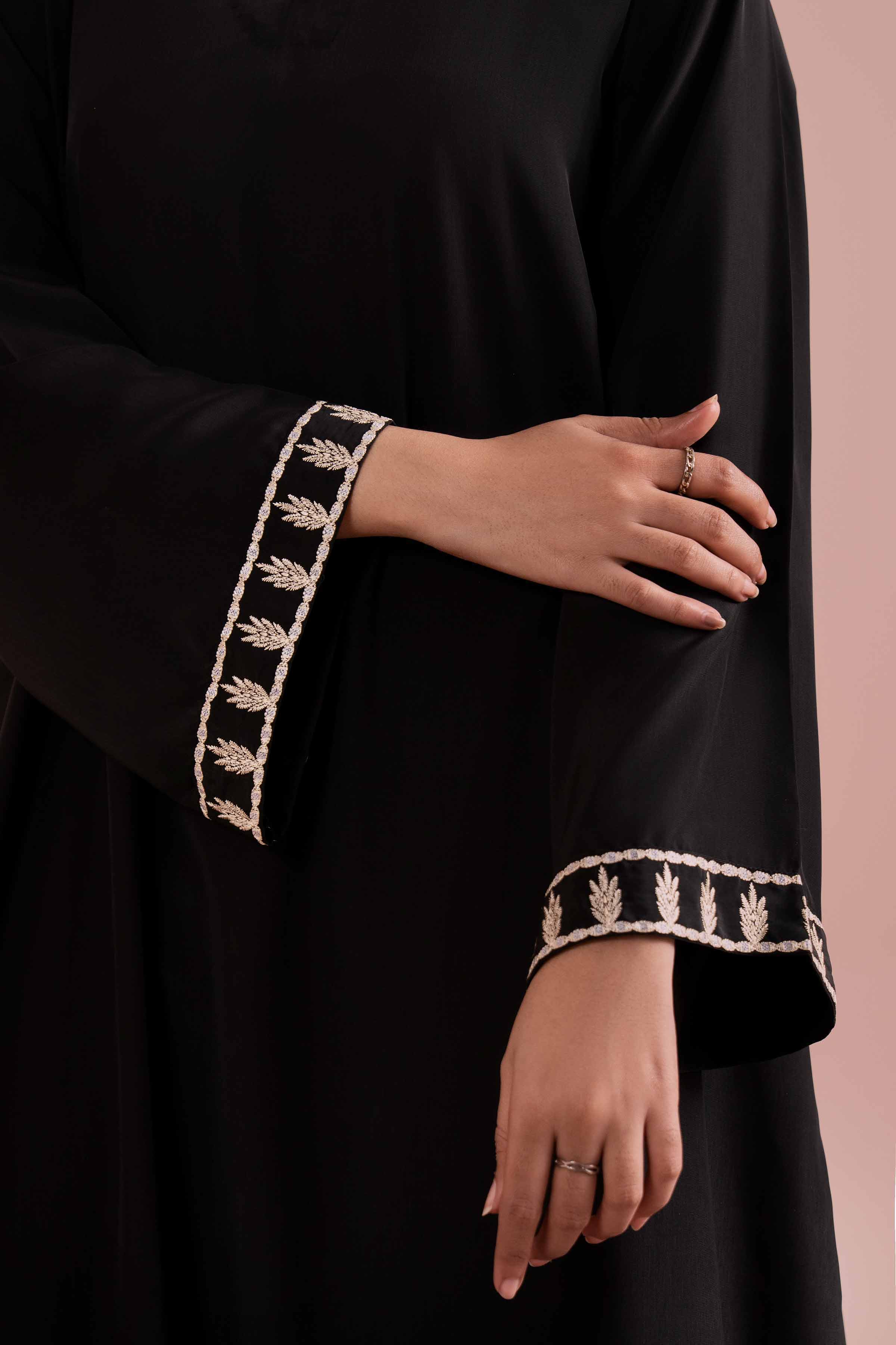 Embroidered Dress - FE26-38 Black Fine Creap 1PC Embroidered READY TO WEAR