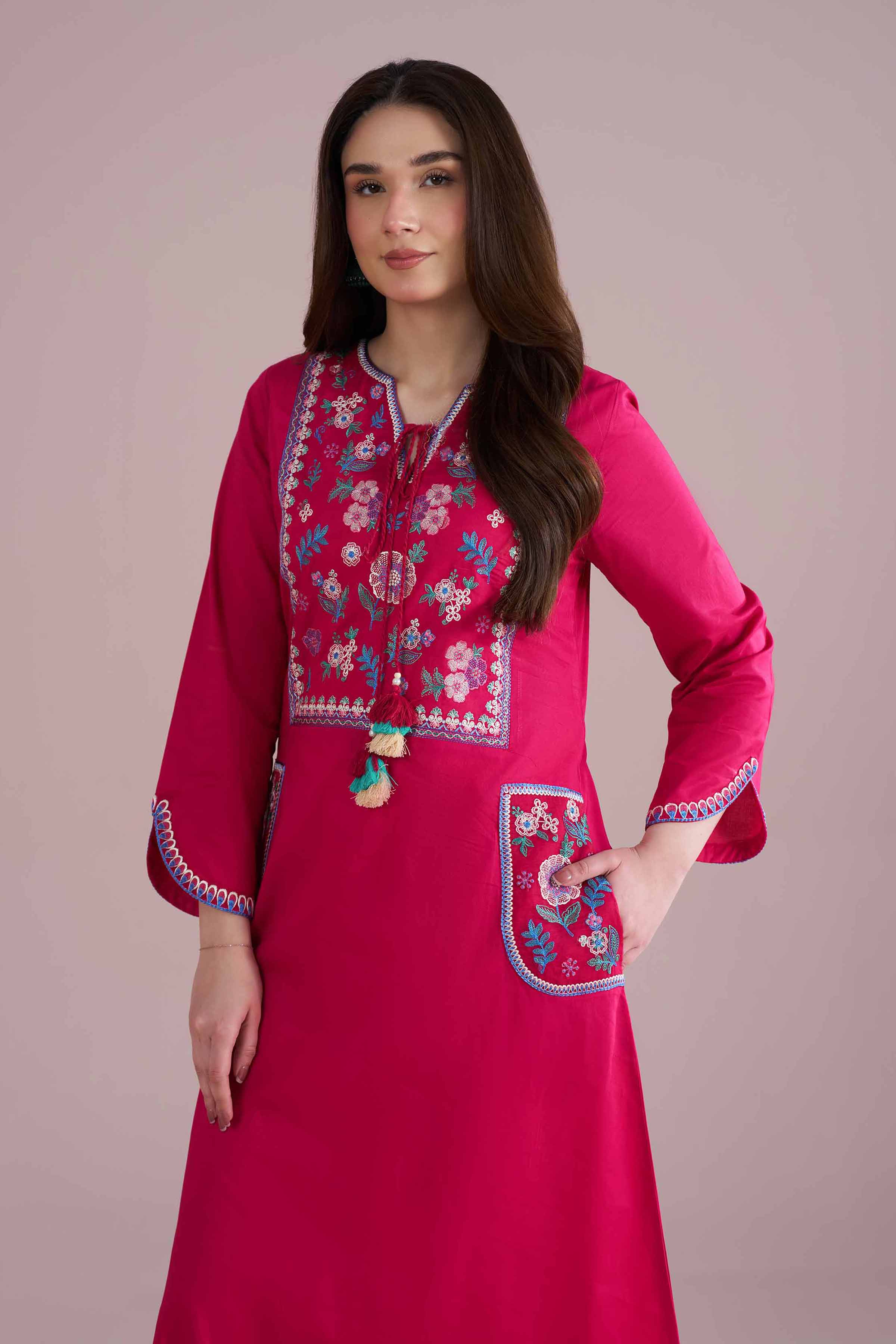 Embroidered Dress - FE26-62 - NishatUAE