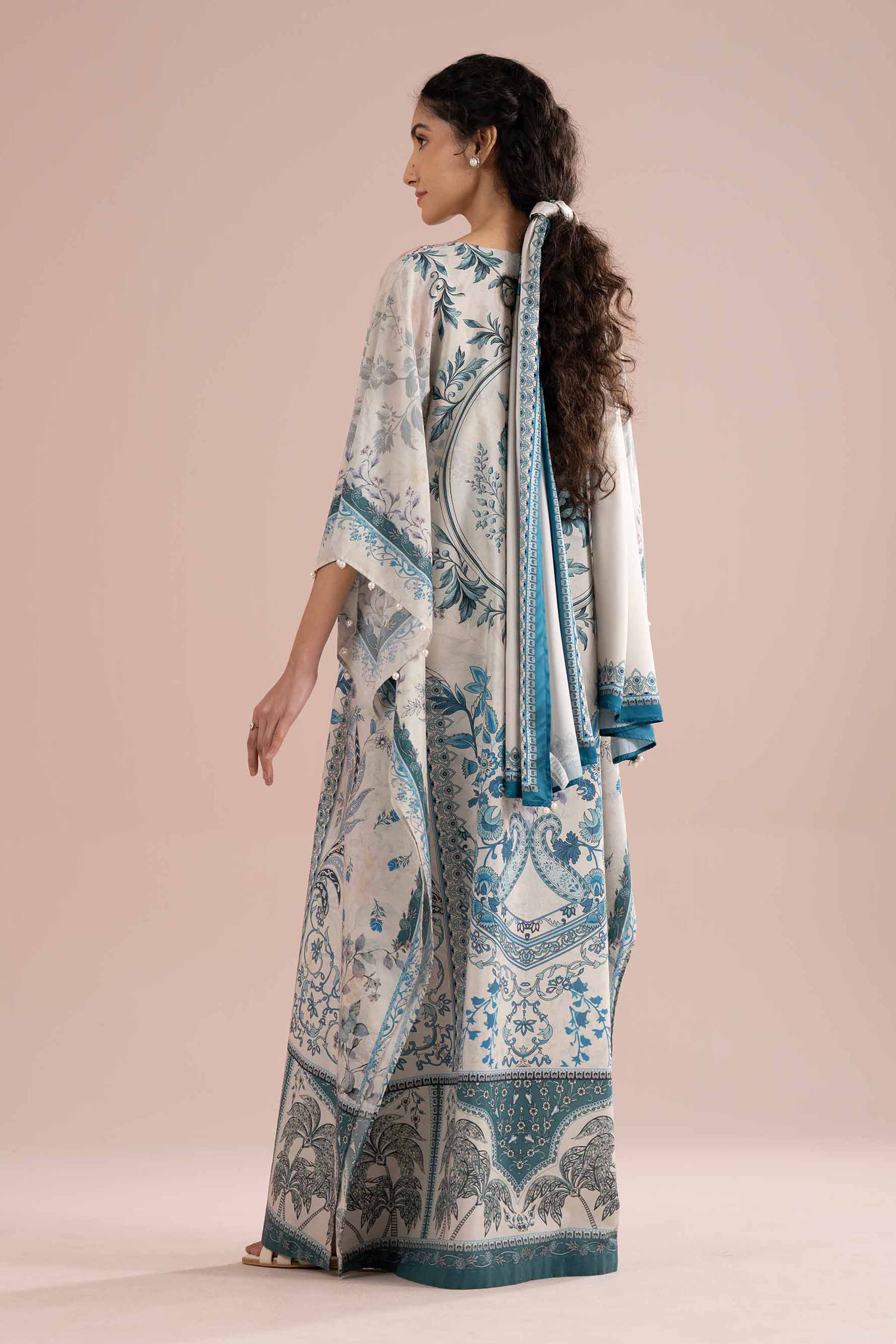 2 Piece - Printed Suit - FE26-70 Ivory Silk 2PC Printed