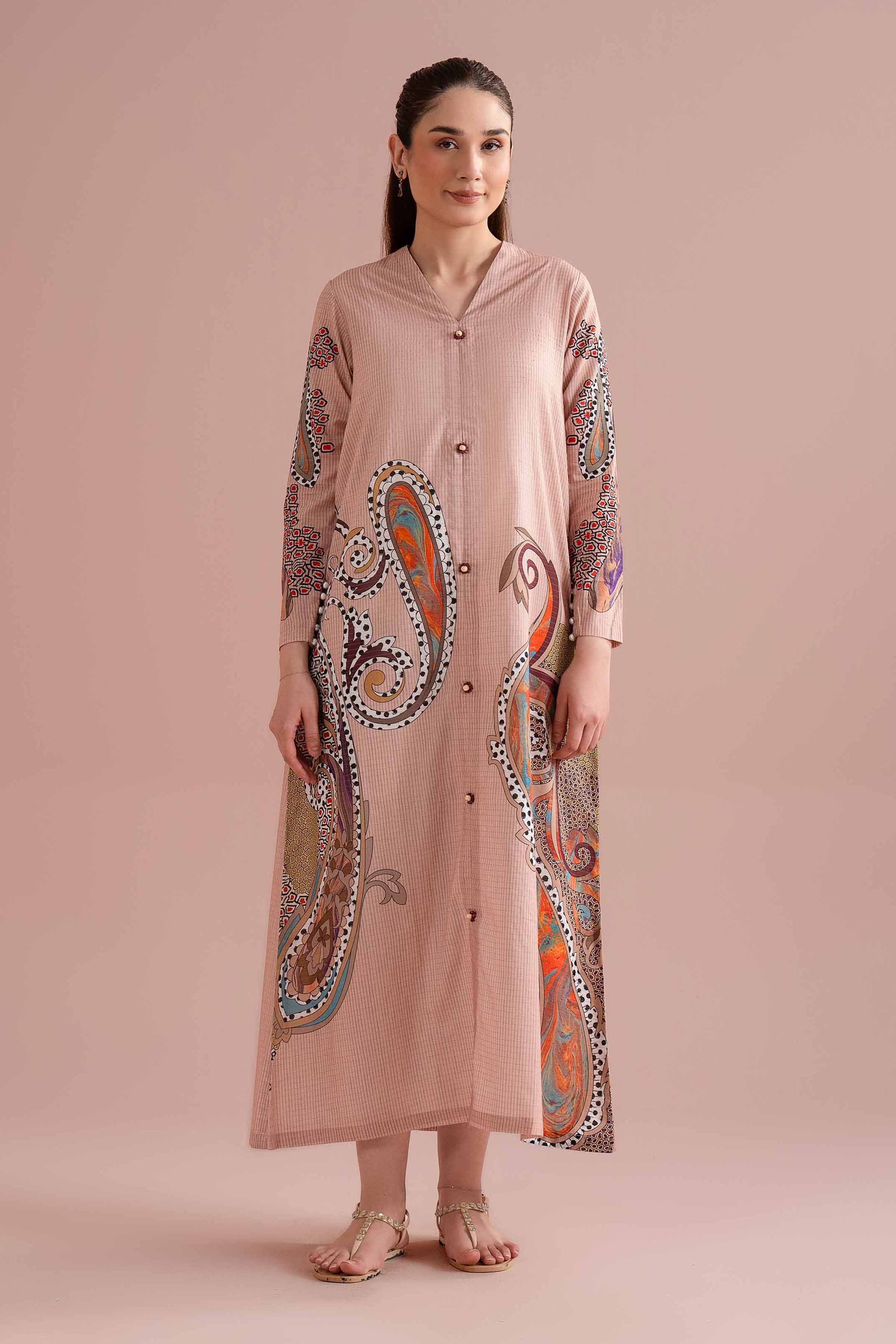 Printed Dress - FE26-75 Pink Lawn 1PC Printed