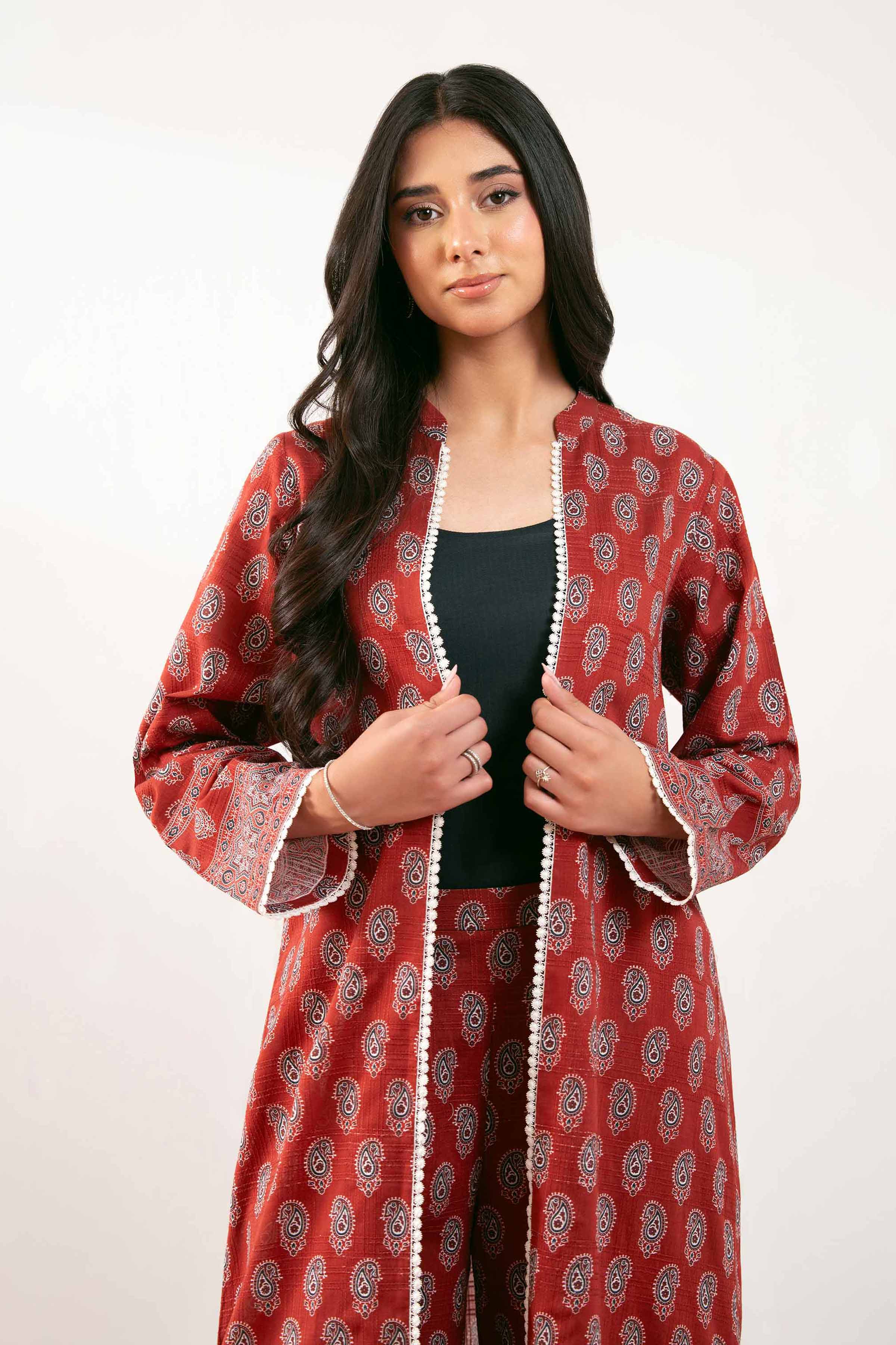 NISHATUAE - Red Printed Lawn 2-piece Ready to wear Dress