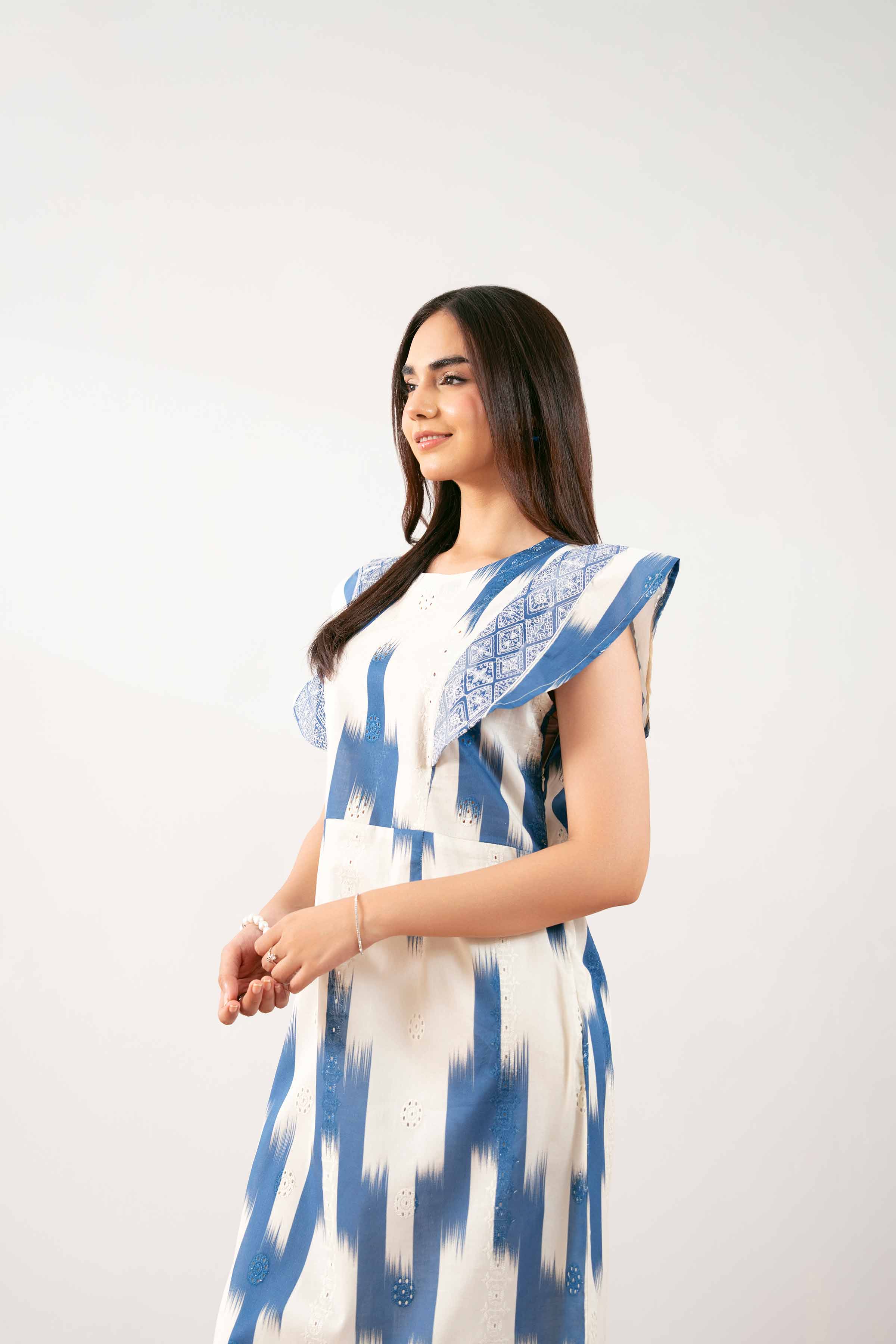 Printed Embroidered Dress -  FS25-30