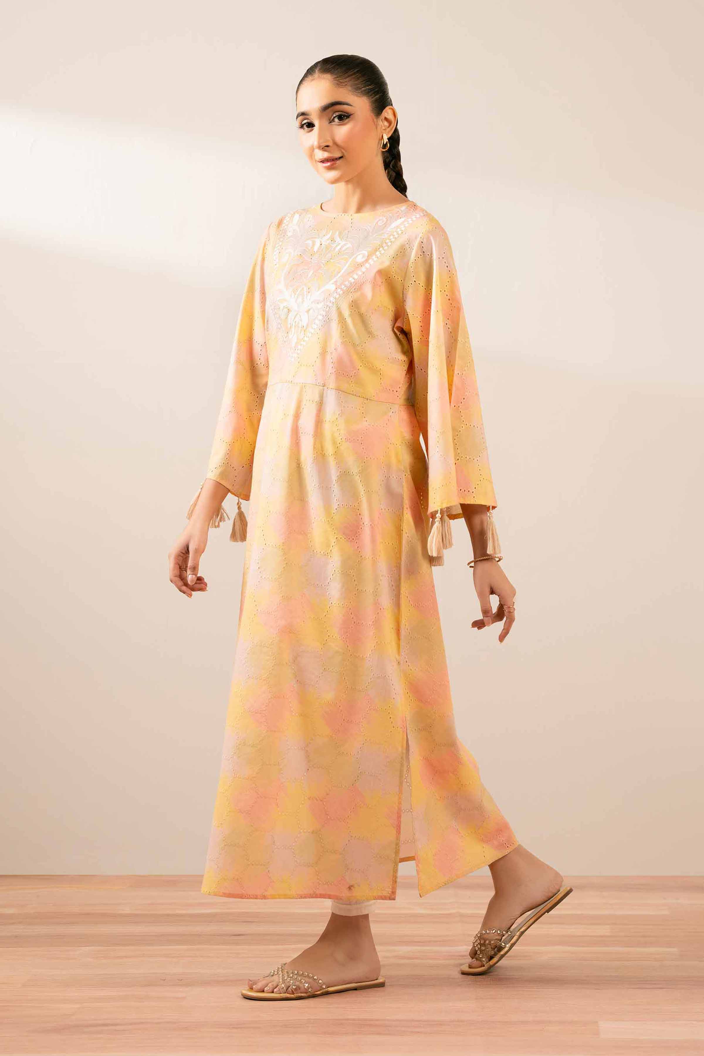 Printed Embroidered Dress - FS25-34