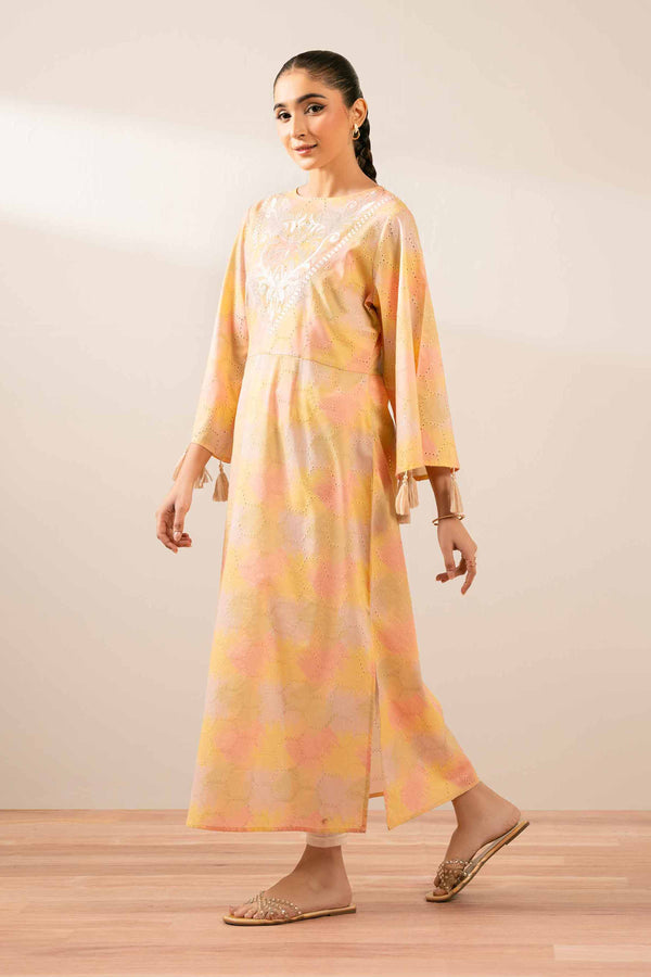 Printed Embroidered Dress - FS25-34