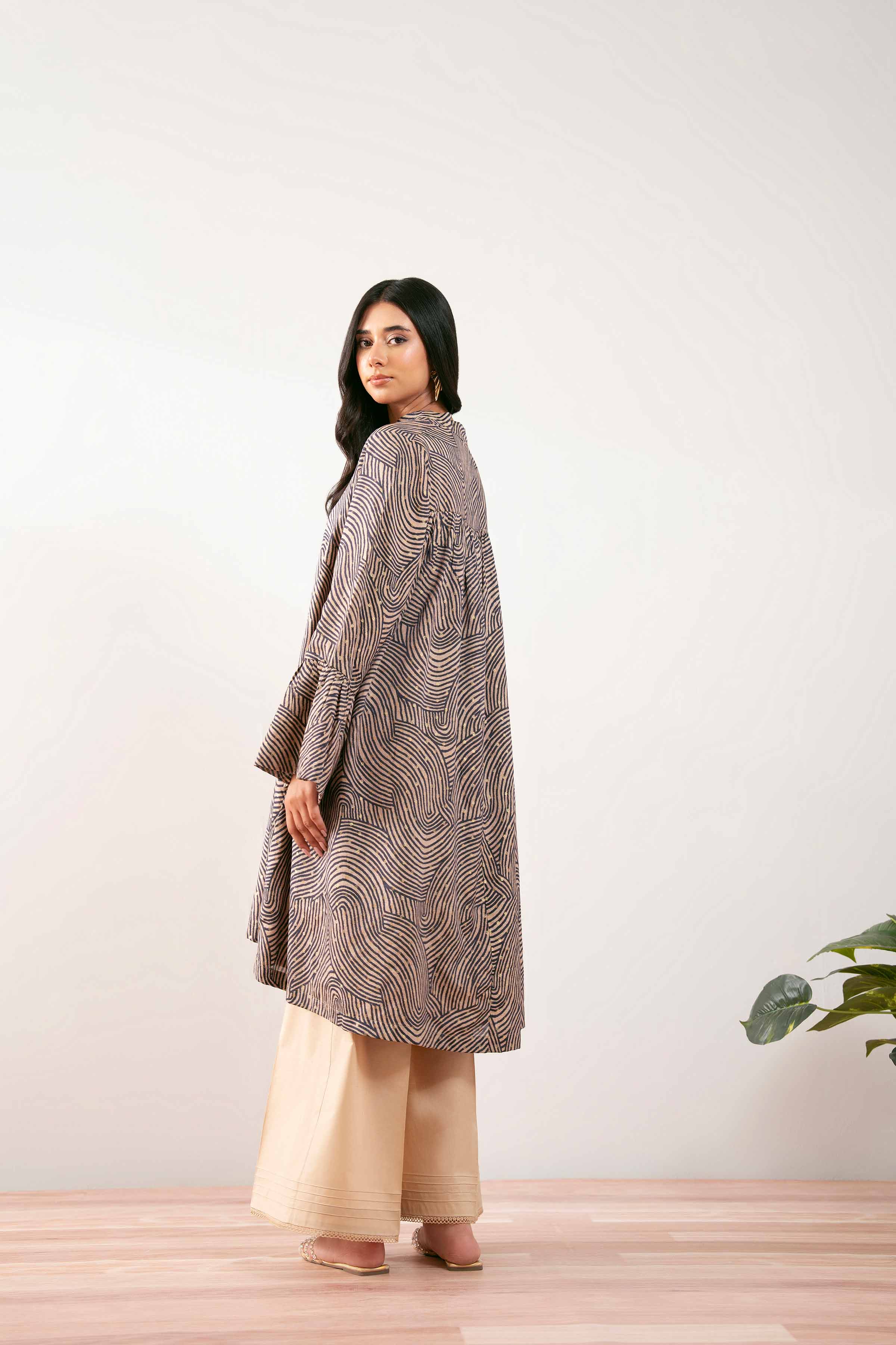 NISHATUAE - Brown Printed Monar Ready to wear Tunic