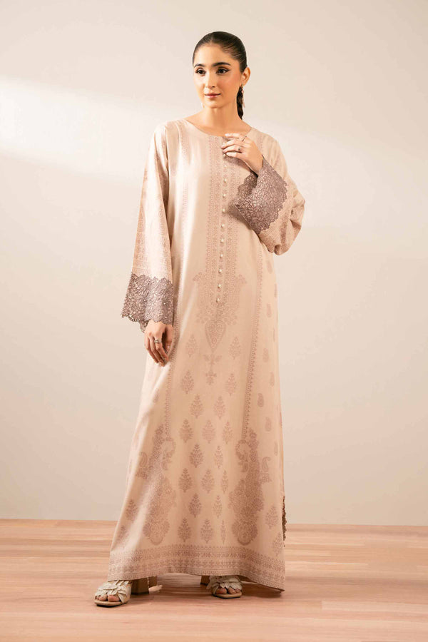 NISHATUAE - Purple Embroidered Jacquard Ready to wear Shirt