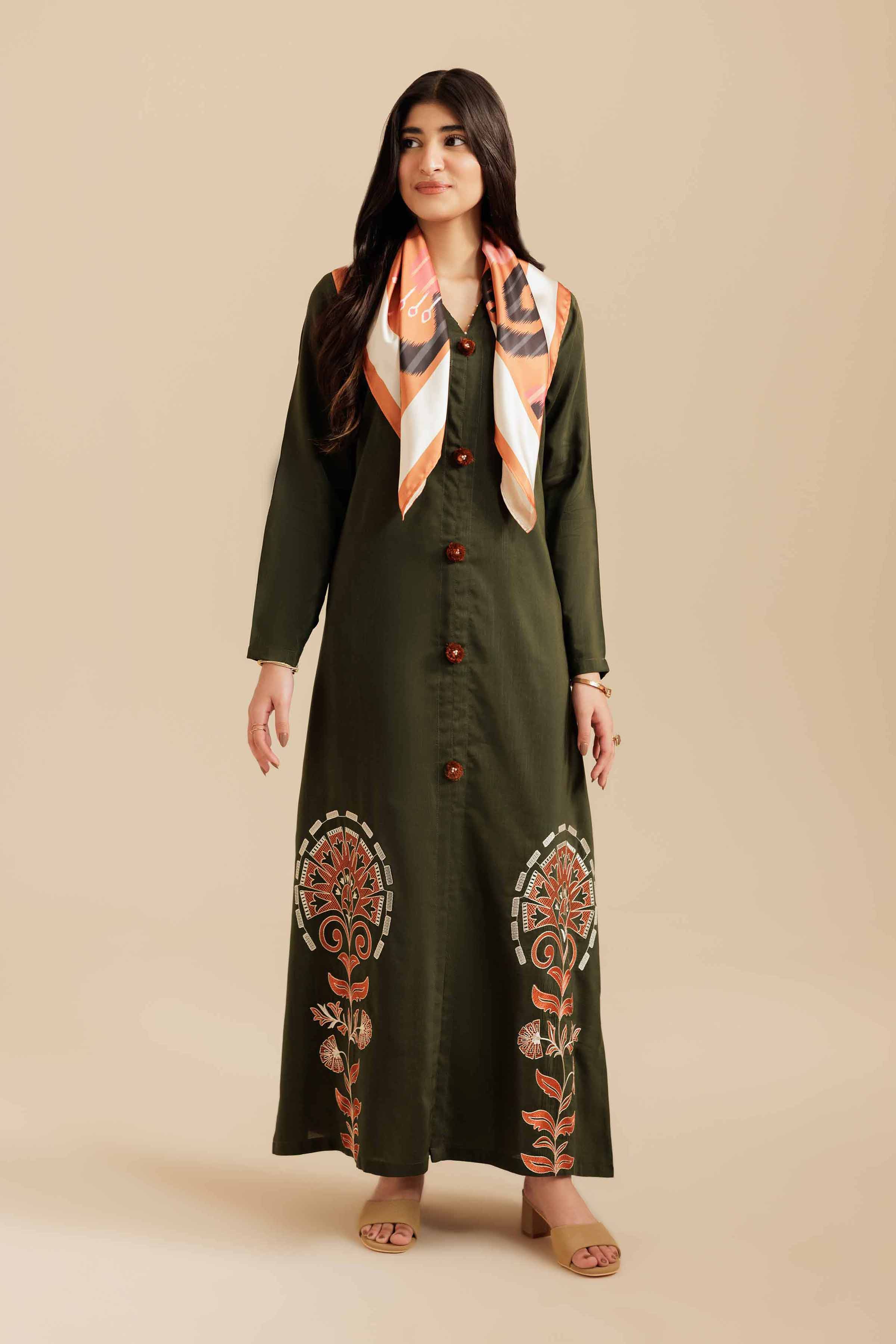 2 Piece - Printed Embroidered Suit - FS25-55