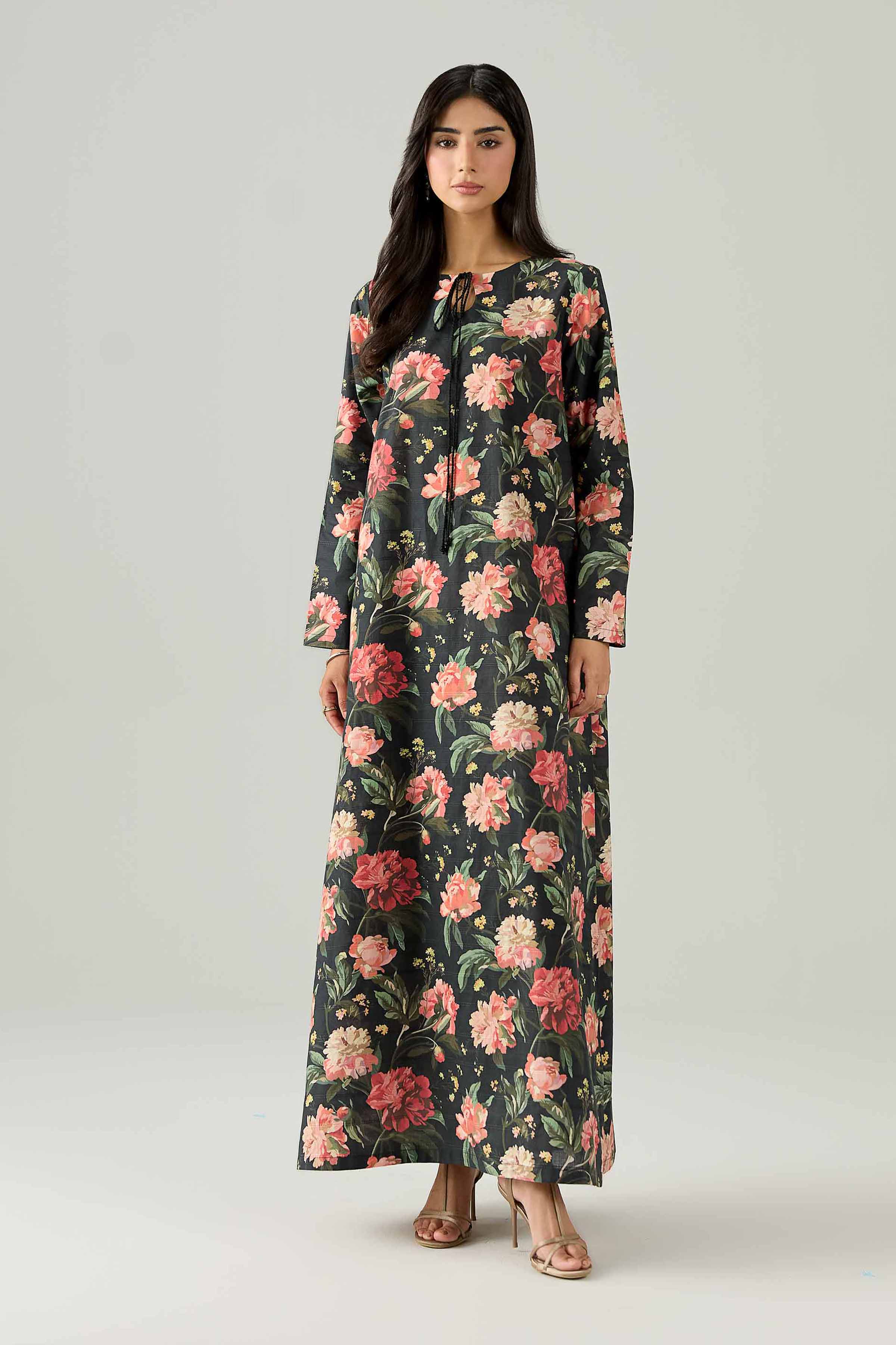 Printed Dress - FS26-15 Black Lawn 1PC Printed Ready To Wear