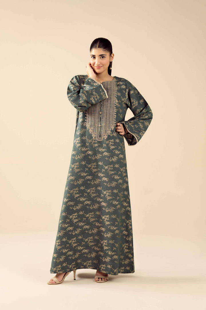 NishatUAE -  Green Embroidered Jacquard Ready to wear Shirt