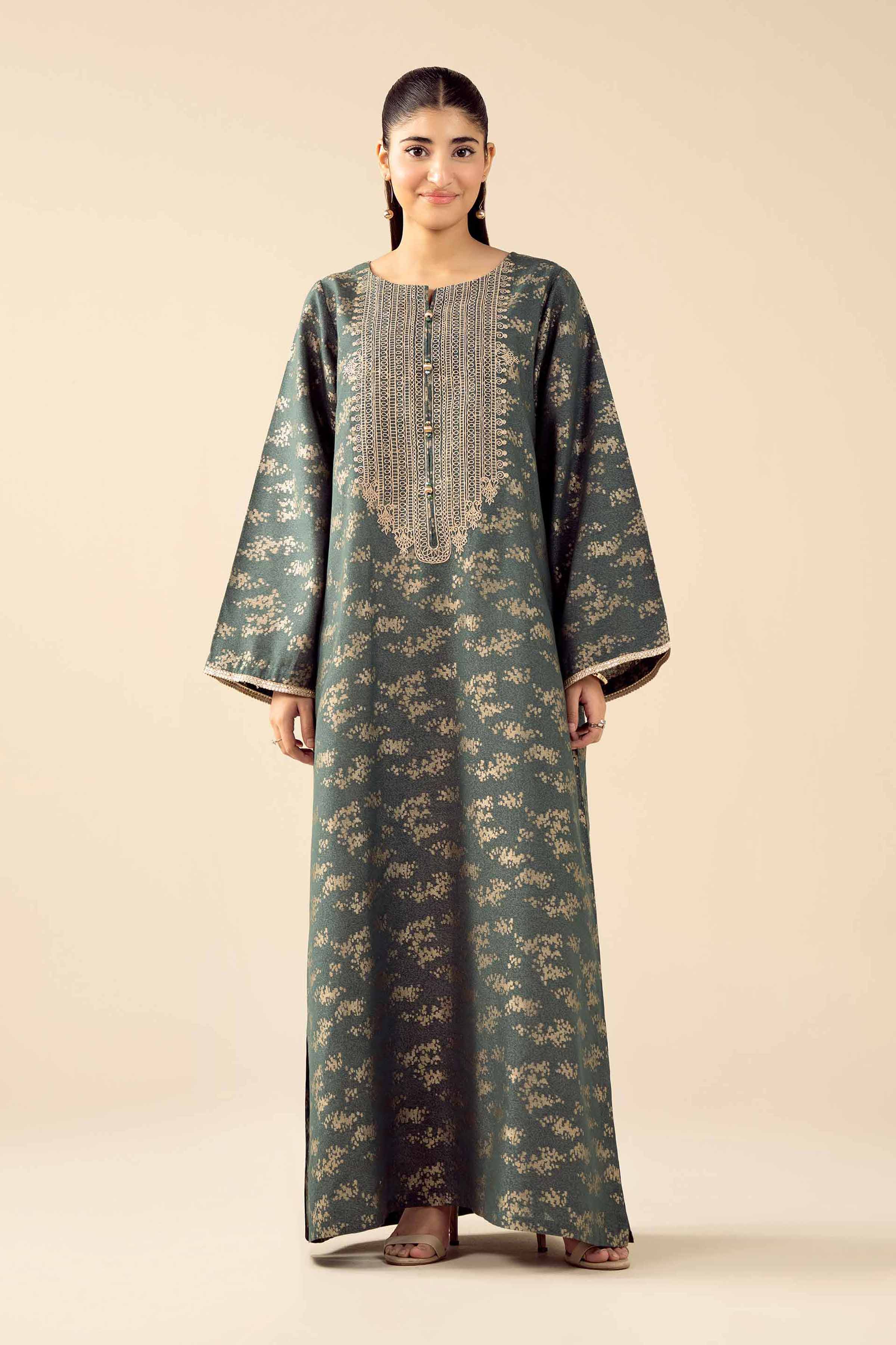 NishatUAE -  Green Embroidered Jacquard Ready to wear Shirt