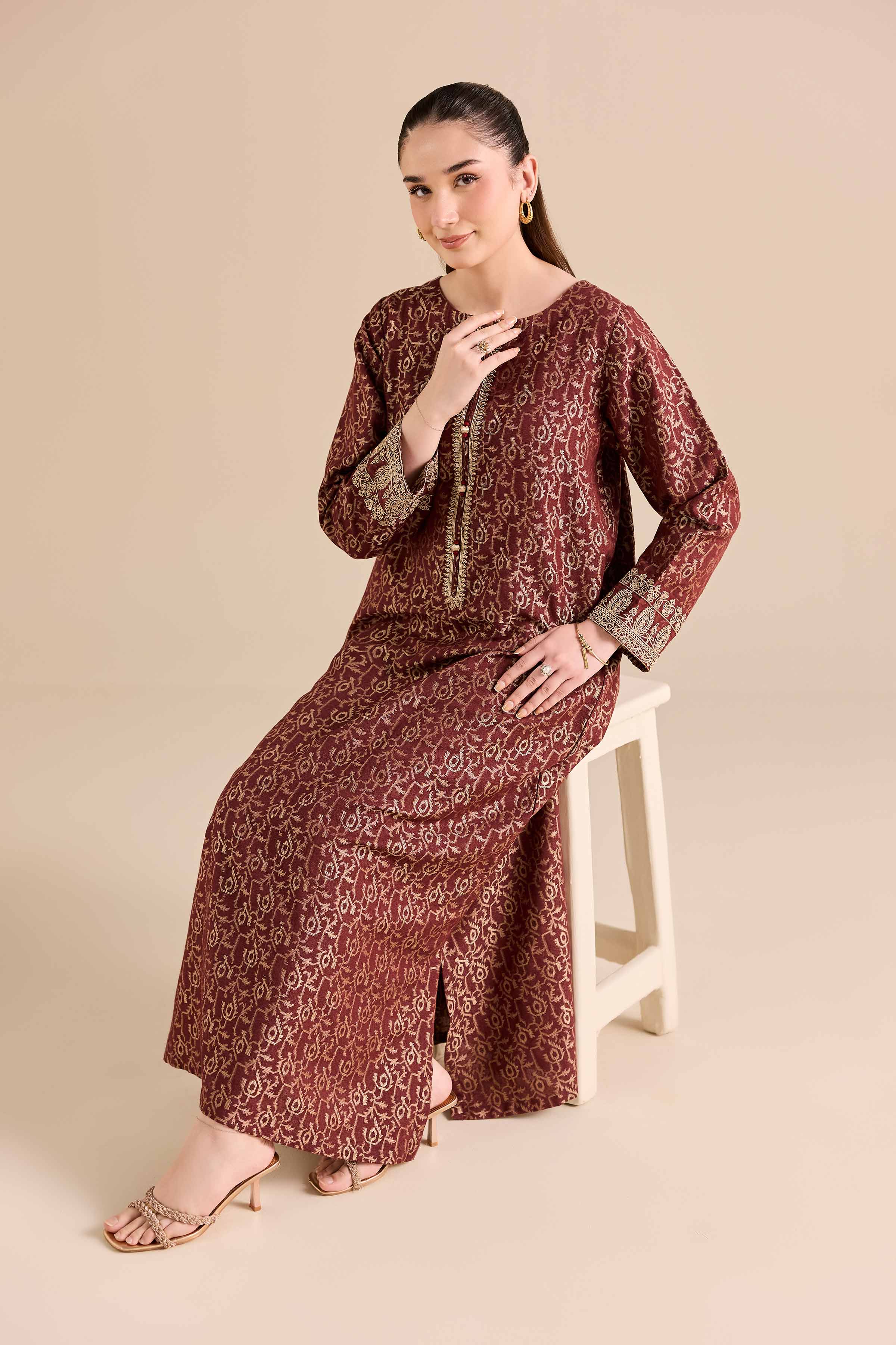 Nishat Linen UAE - Embroidered Shirt - FW25-15