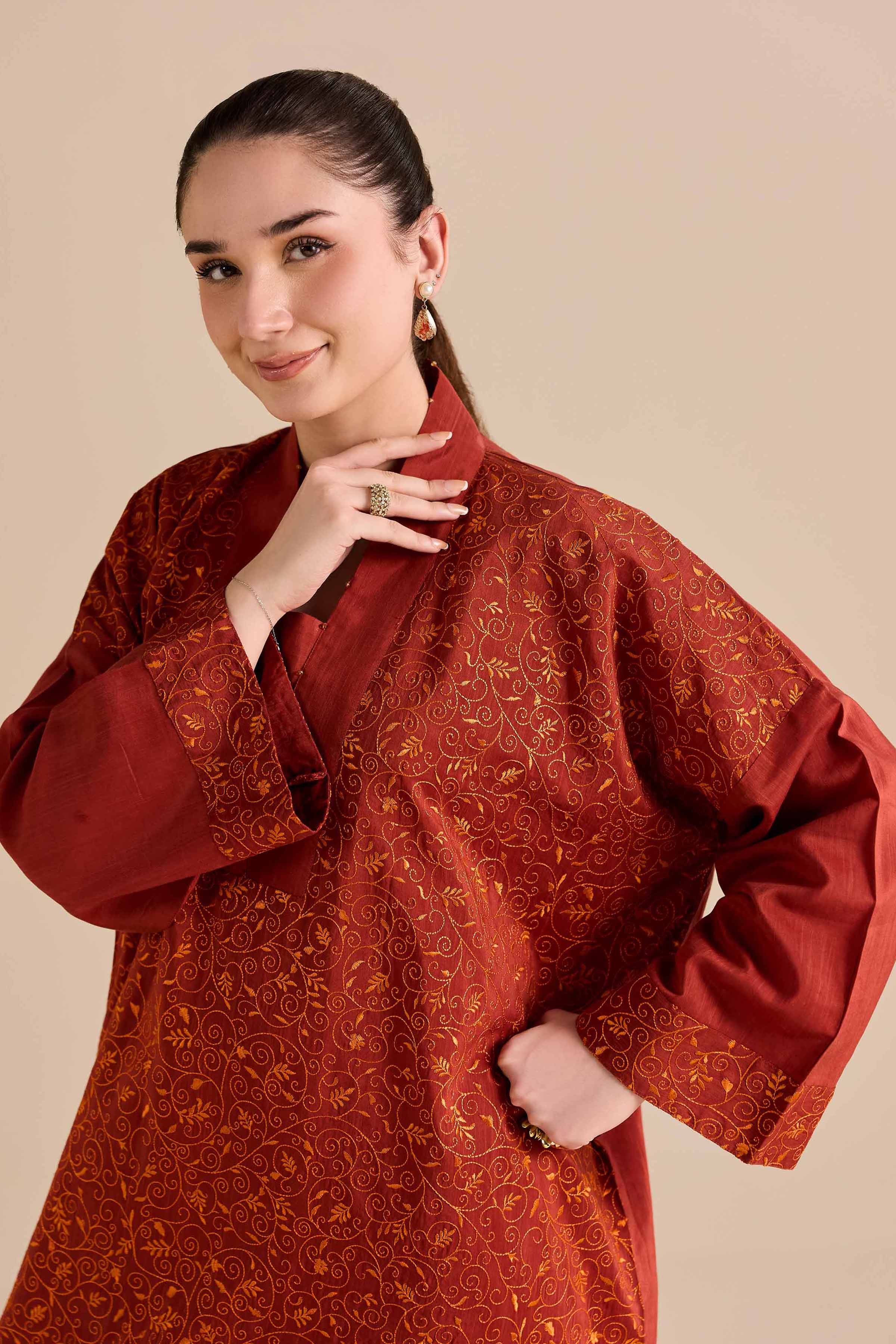 Nishat Linen UAE - Embroidered Shirt - FW25-29