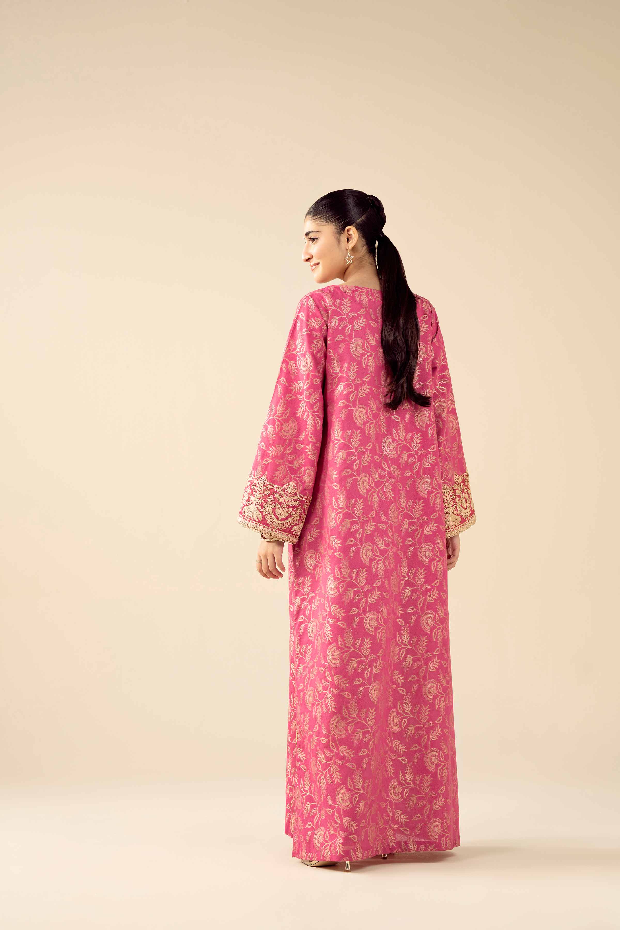 NishatUAE -  Pink Embroidered Jacquard Ready to wear Shirt