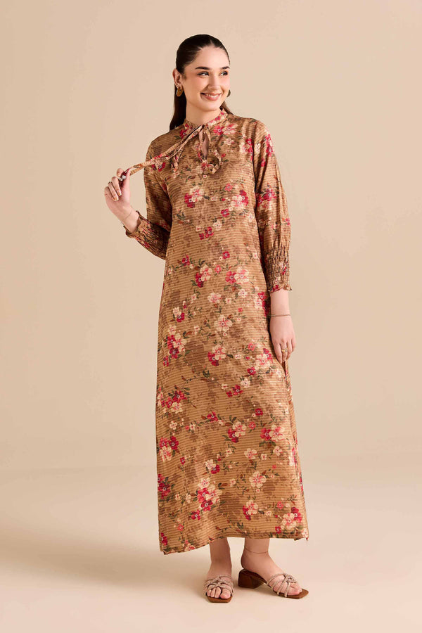 NishatUAE -  Brown Printed Fancy Weft Ready to wear Shirt