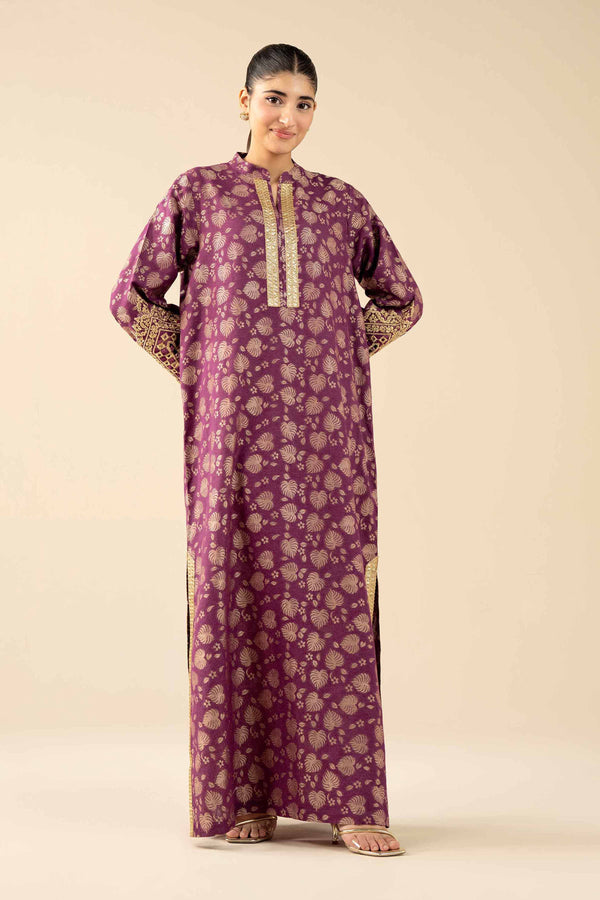 NishatUAE -  Purple Embroidered Jacquard Ready to wear Shirt